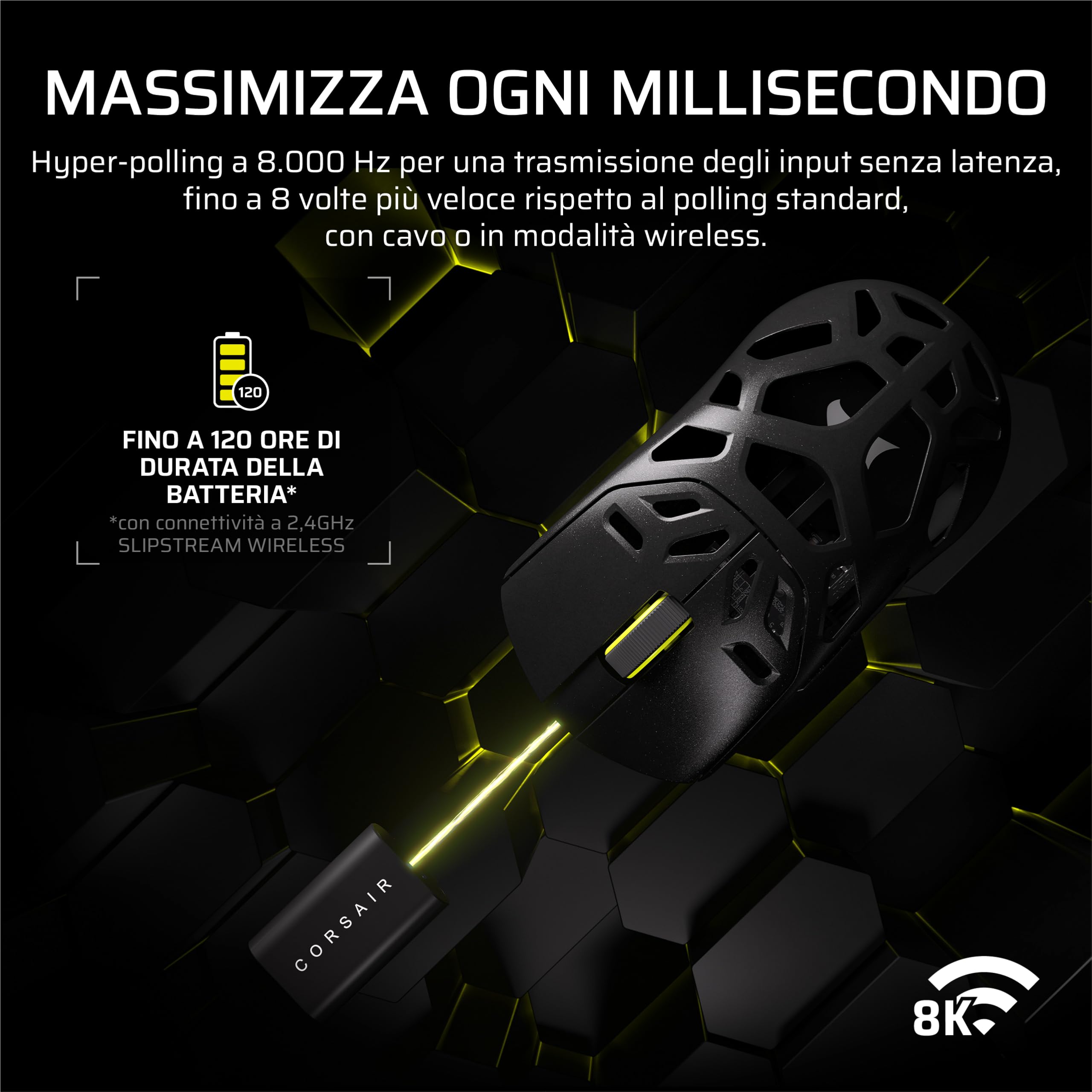 corsair-sabre-v2-pro-mg-fps-mouse-gaming-wireless-nero-33000-dpi image 5