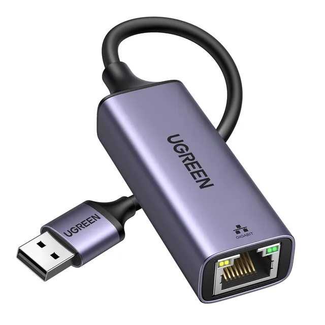 ugreen-adattatore-ethernet-usb-3-0-gigabit-1000mbps-in-alluminio-grigio image 1