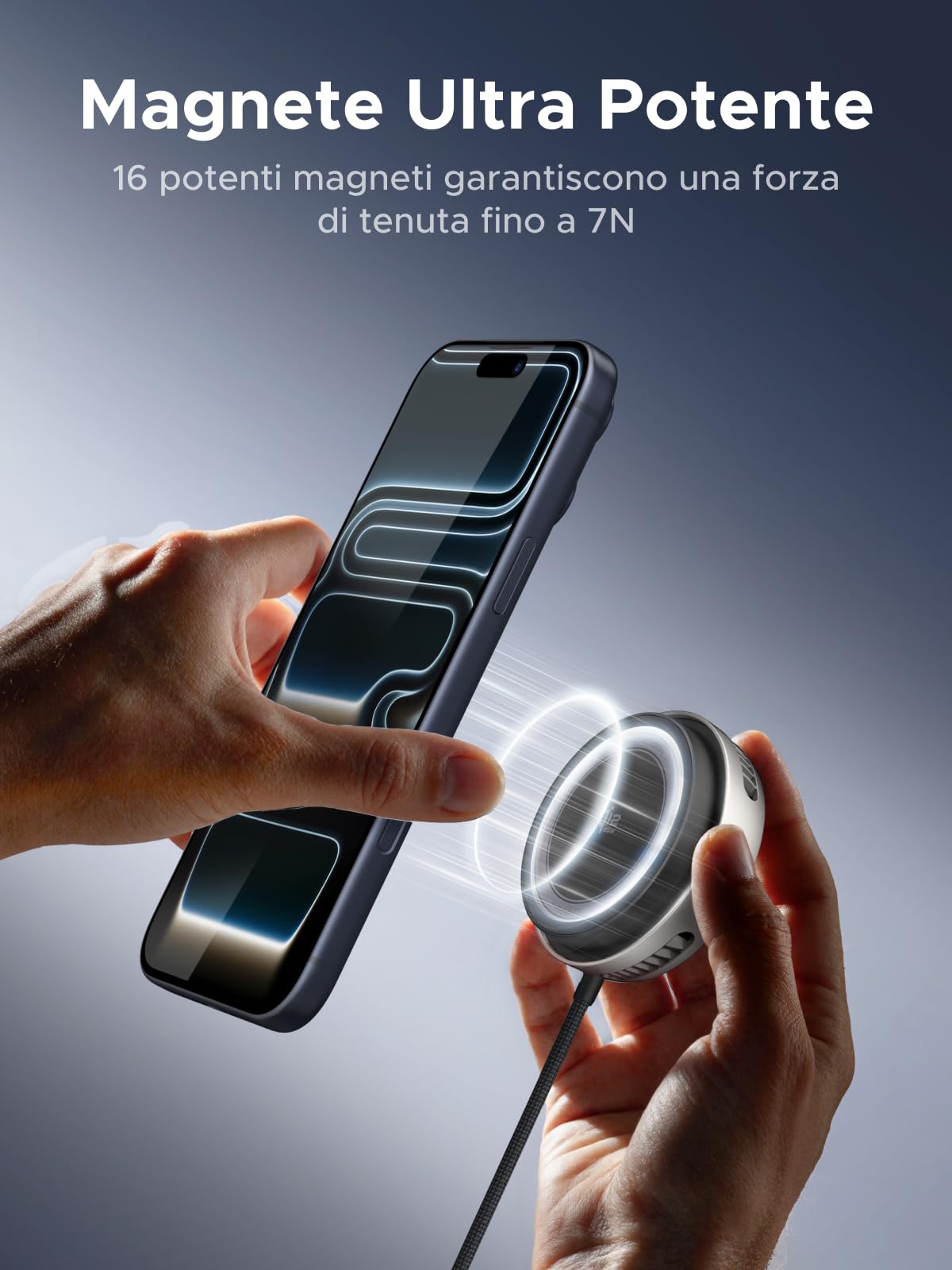 ugreen-magflow-pro-caricatore-wireless-magsafe-qi2-25w-con-raffreddamento-tec image 3