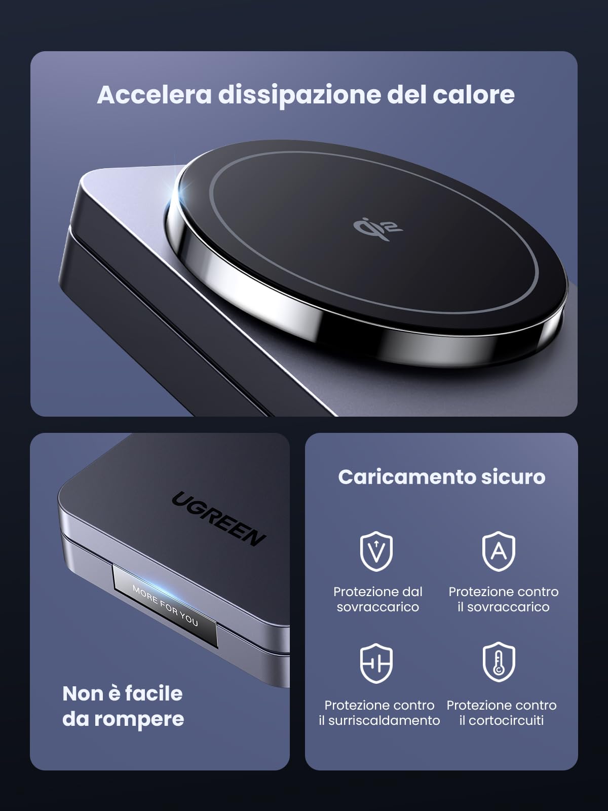 ugreen-magflow-qi2-caricatore-wireless-magnetico-2-in-1-15w-per-iphone-e-airpods image 6