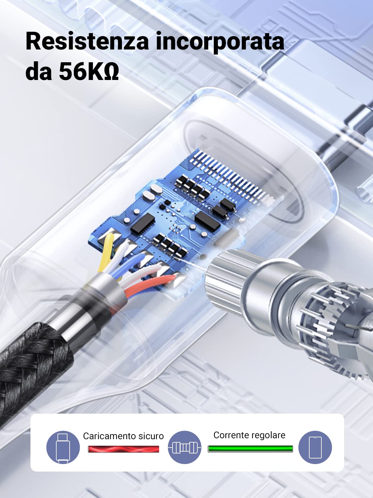 ugreen-cavo-usb-a-a-usb-c-3a-qc3-0-480mbps-nylon-0-5m-confezione-da-2-pezzi-nero image 6