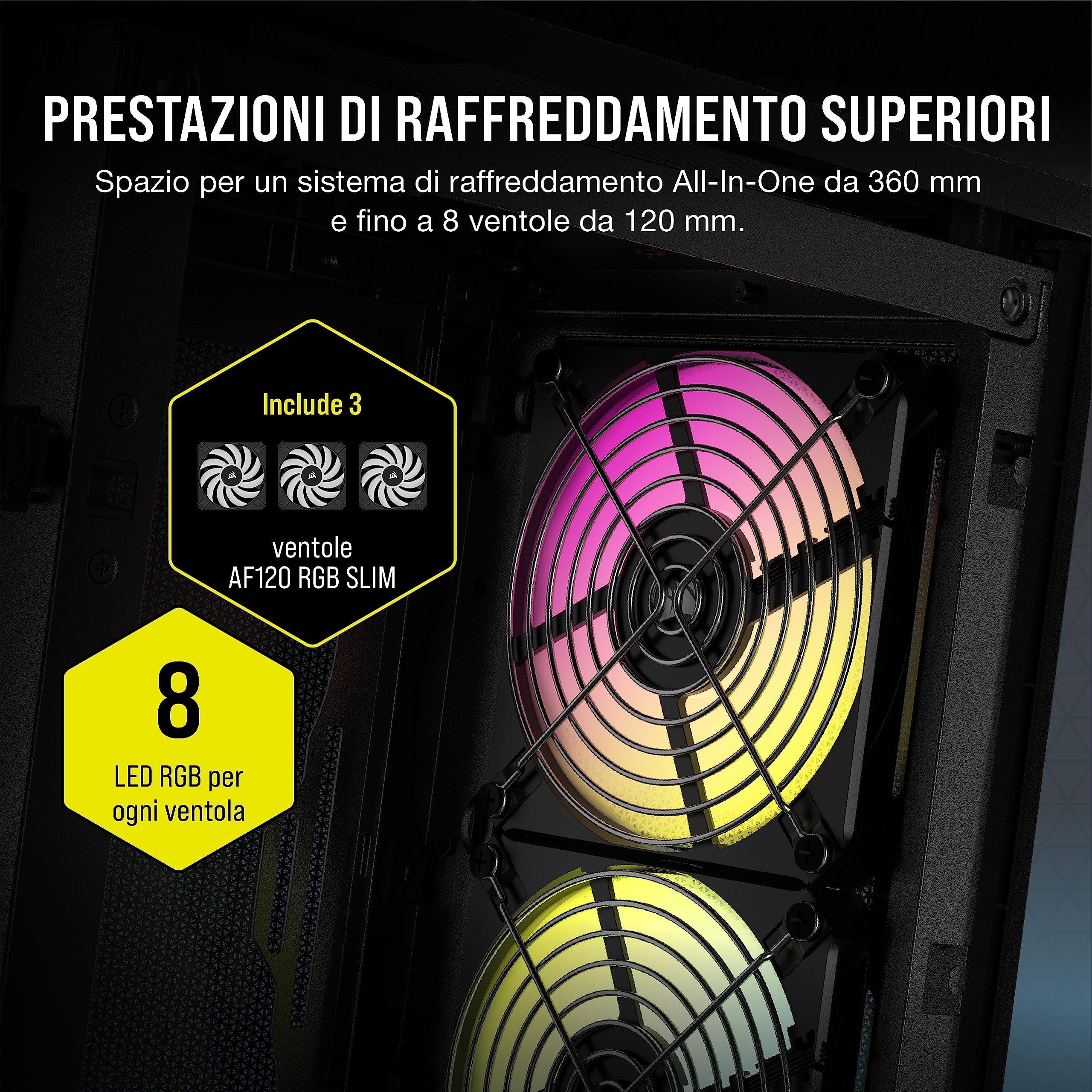 corsair-icue-2000d-rgb-airflow-mini-itx-nero-con-3-ventole-af120-rgb-slim image 4