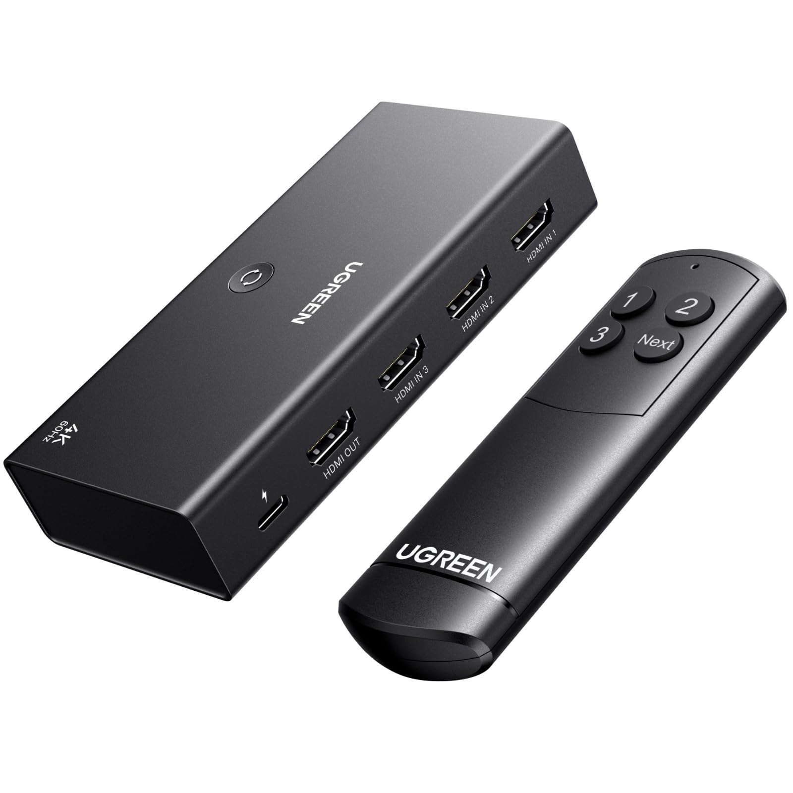 ugreen-hdmi-switch-4k-60hz-3-ingressi-1-uscita-switcher-hdmi-con-telecomando image 1