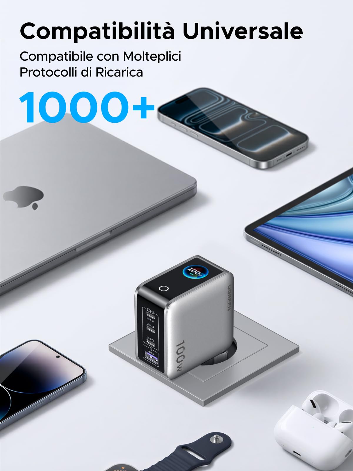 ugreen-nexode-pro-100w-caricatore-usb-c-4-porte-con-schermo-tft image 8