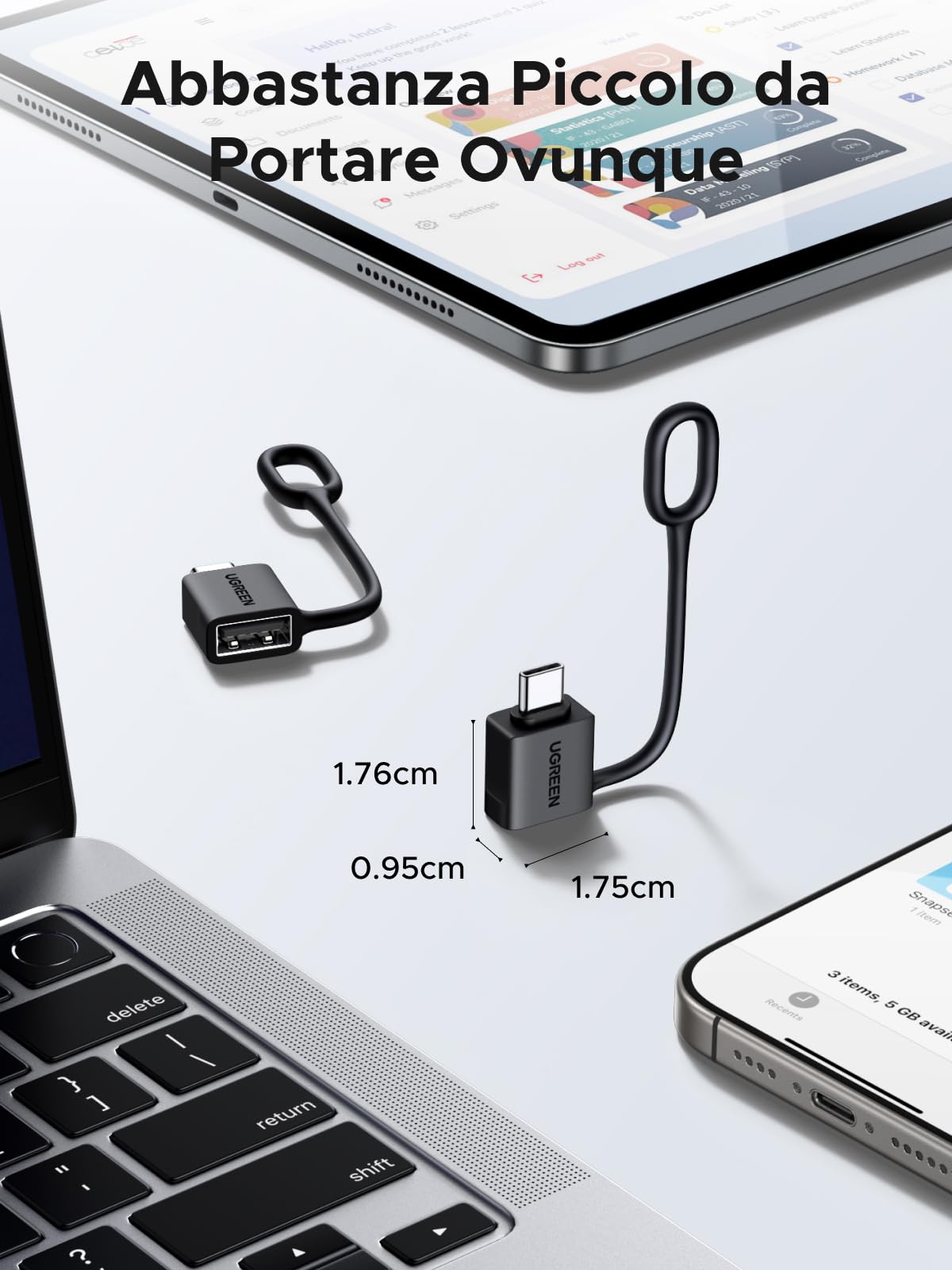 ugreen-adattatore-usb-c-a-usb-a-3-2-10gbps-otg-2-pezzi-anti-perso image 7