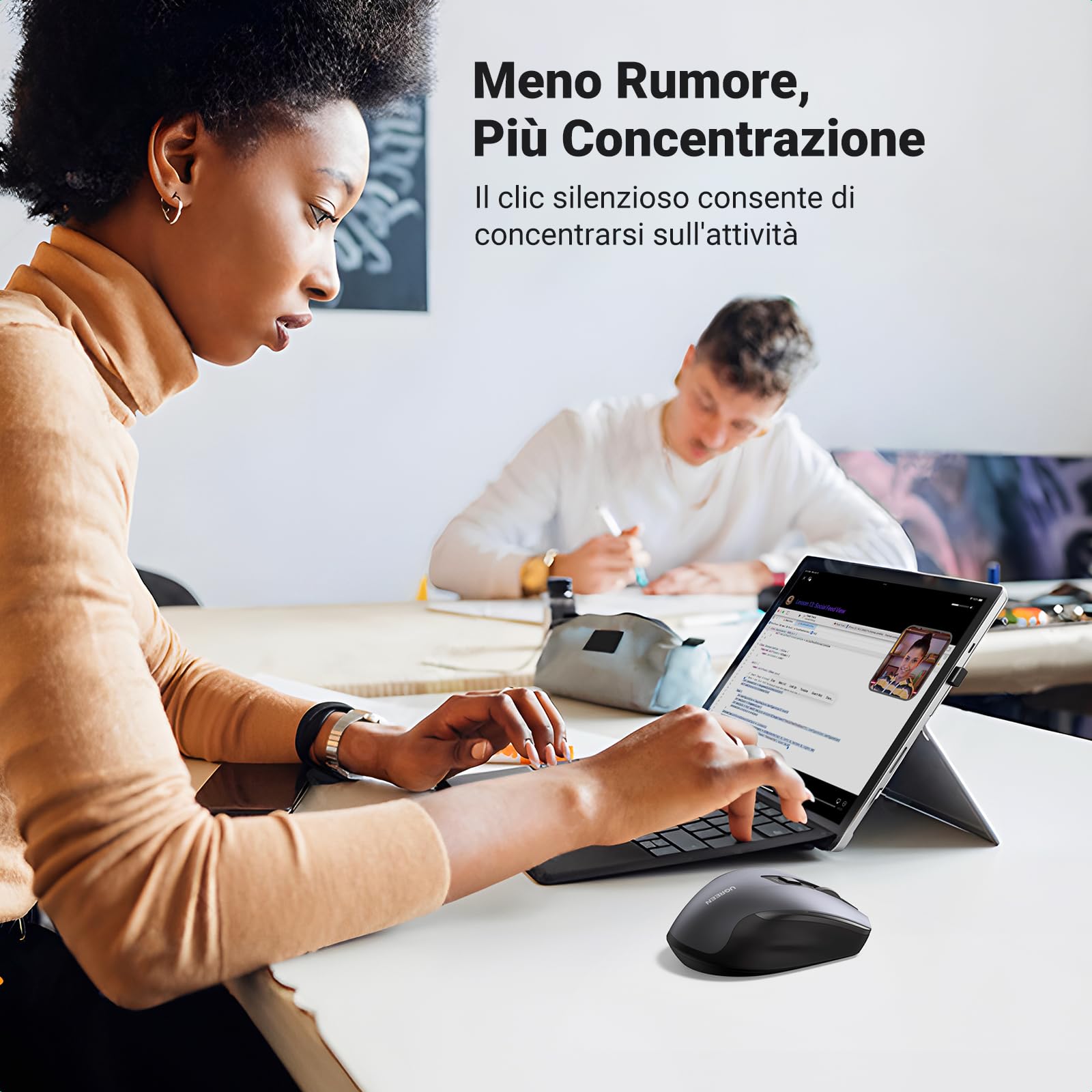 ugreen-mouse-wireless-2-4-ghz-ergonomico-silenzioso-4000-dpi-nero image 4