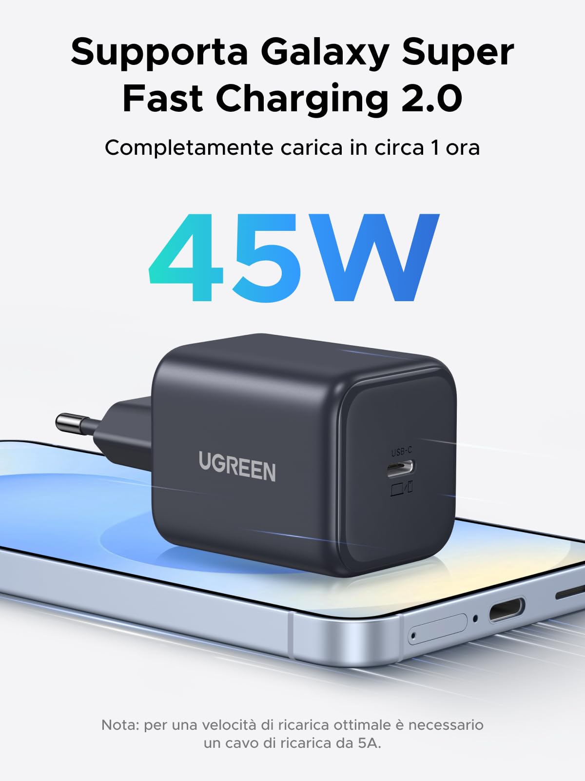 ugreen-zapix-caricatore-usb-c-45w-gan-pps-pd-3-0 image 2