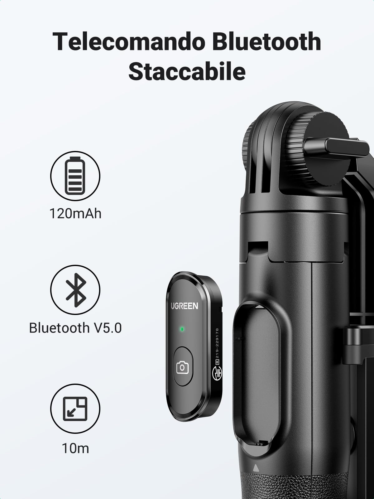 ugreen-treppiede-selfie-stick-bluetooth-3-in-1-estensibile-150-cm-con-telecomand image 6