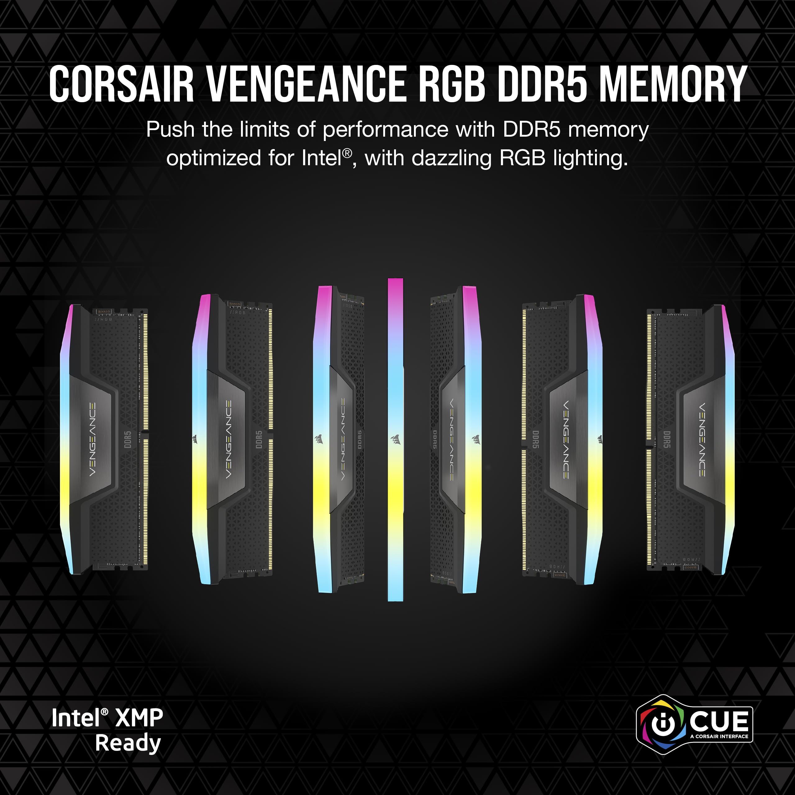 corsair-vengeance-rgb-ddr5-16gb-1-x-16gb-5600mhz-cl40-ram-desktop-nero-intel-xmp image 2