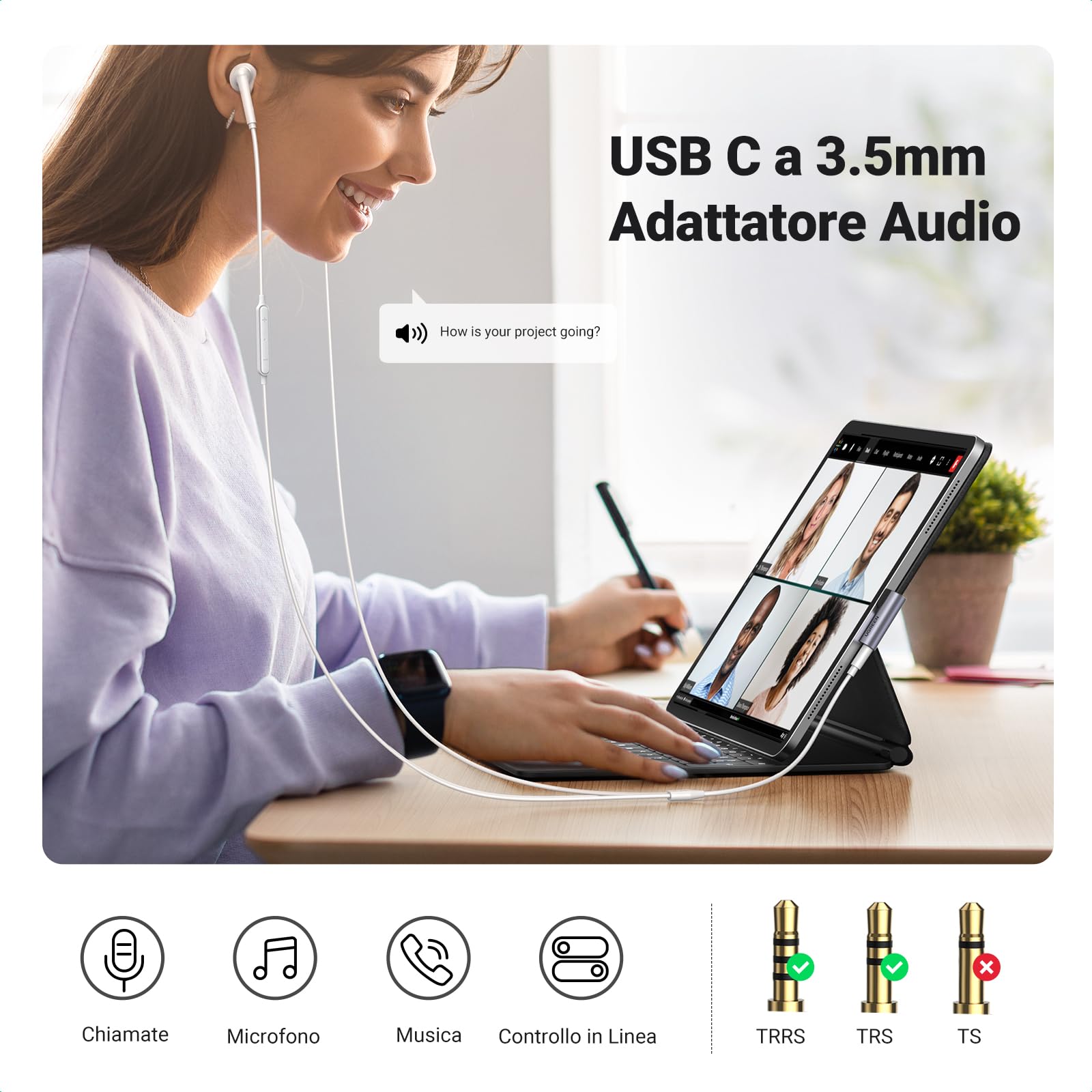 ugreen-adattatore-usb-c-a-jack-3-5mm-90-gradi-grigio-con-dac image 5