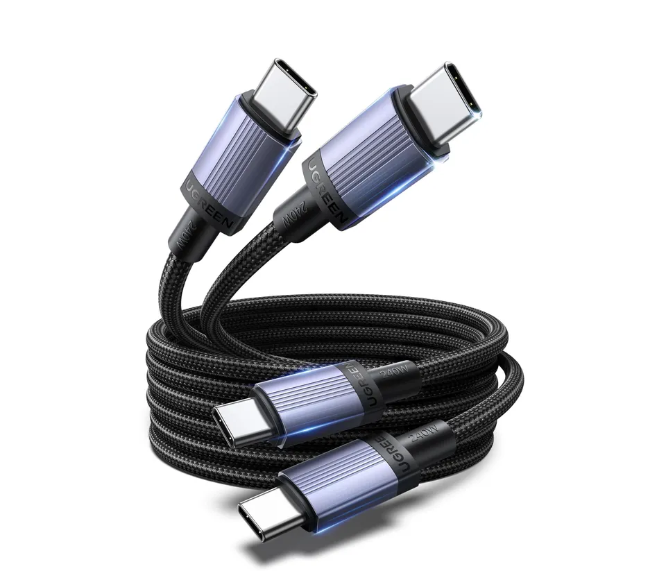 ugreen-cavo-usb-c-a-usb-c-240w-ricarica-rapida-2m-in-nylon-confezione-da-2 image 1