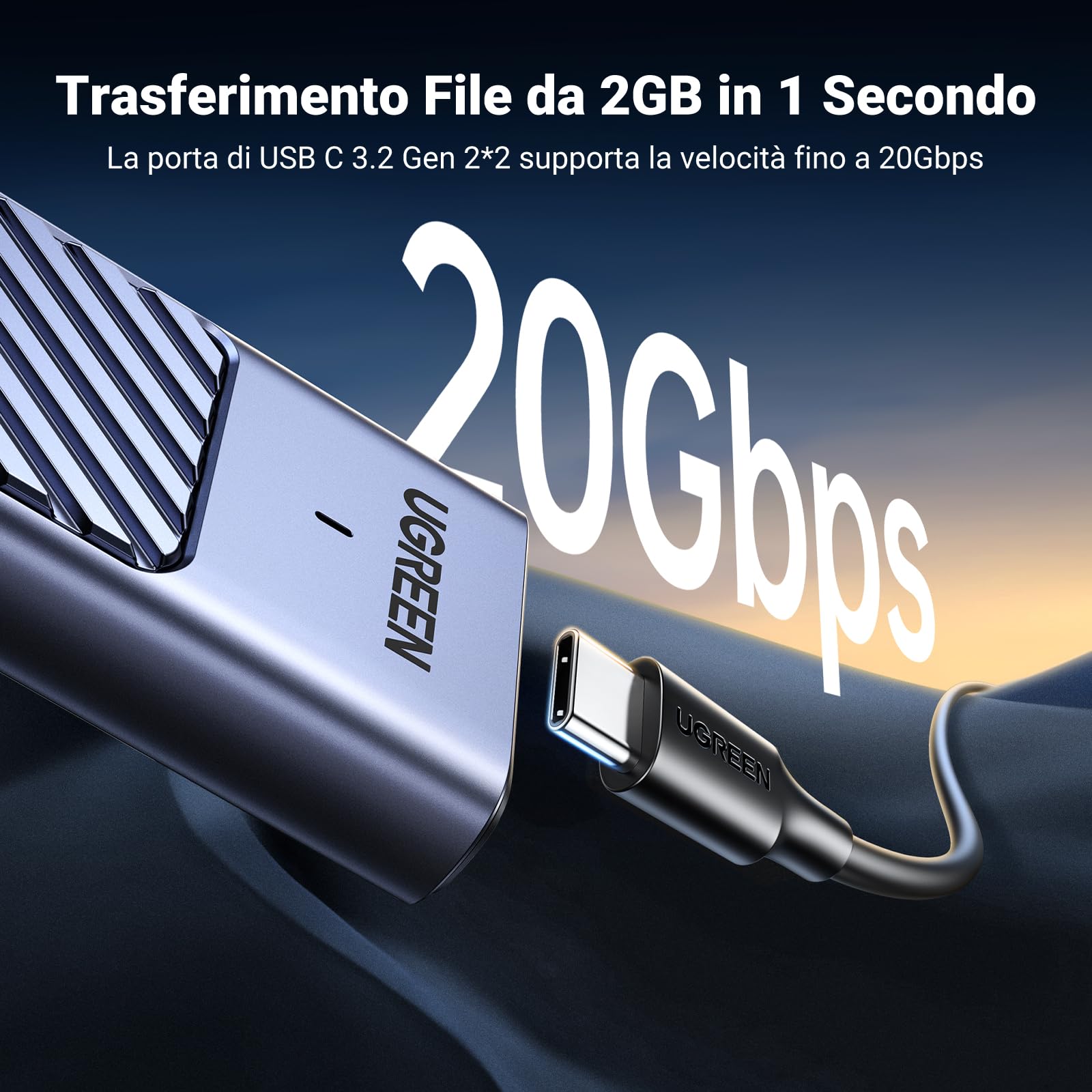 ugreen-case-ssd-m-2-nvme-sata-20gbps-usb-c-3-2-gen-2x2-per-2230-2242-2260-2280 image 2