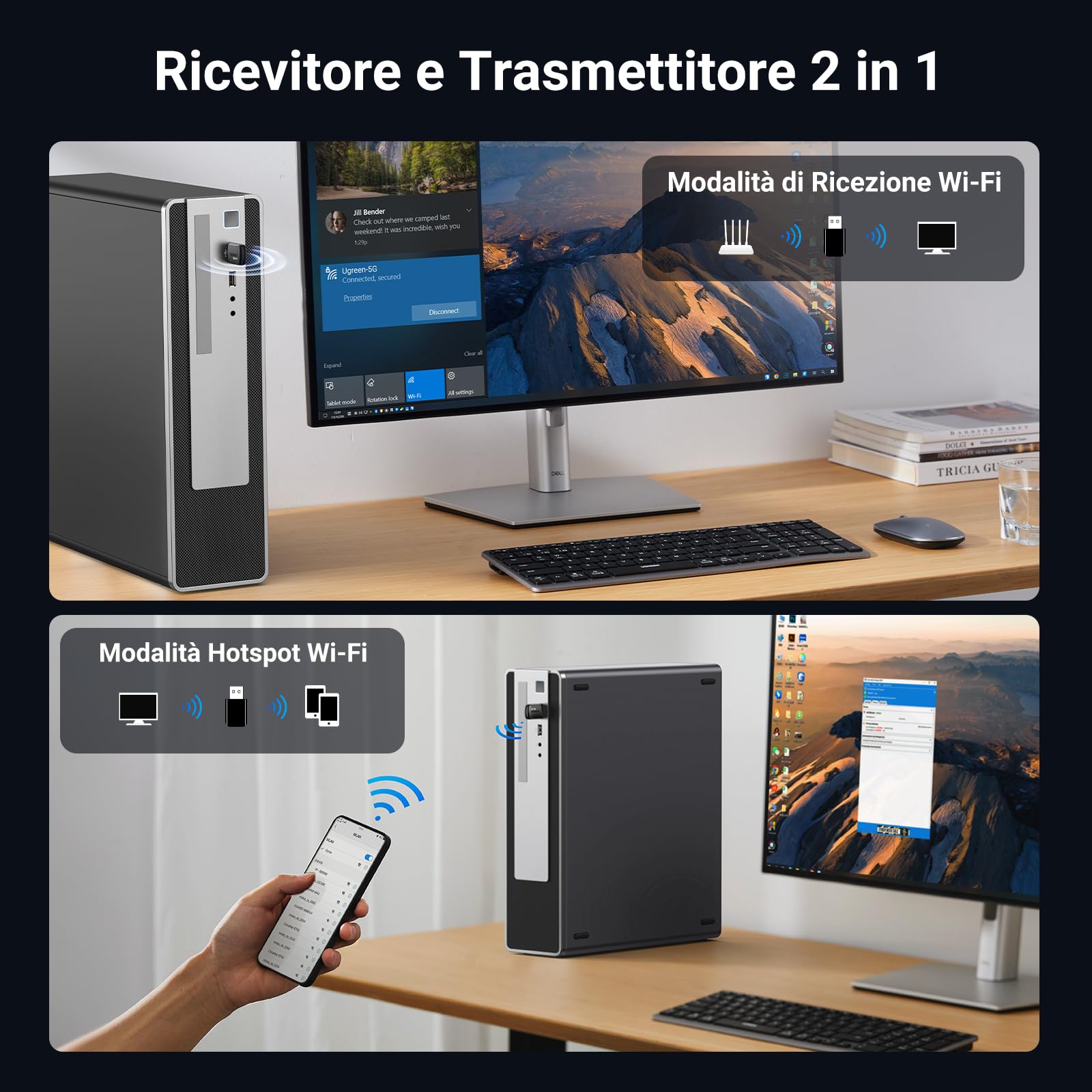 ugreen-chiavetta-wifi-6-ax900-usb-dual-band-5ghz-2-4ghz-dongle-wireless-per-pc image 4