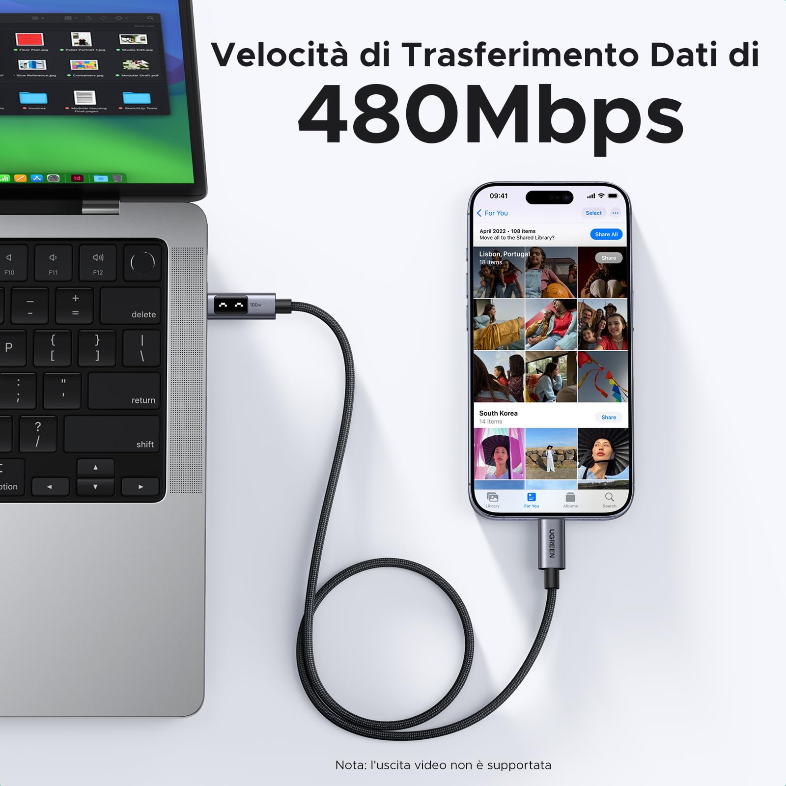 ugreen-uno-cavo-usb-c-100w-nylon-intrecciato-1m-ricarica-rapida-pd-3-0 image 6