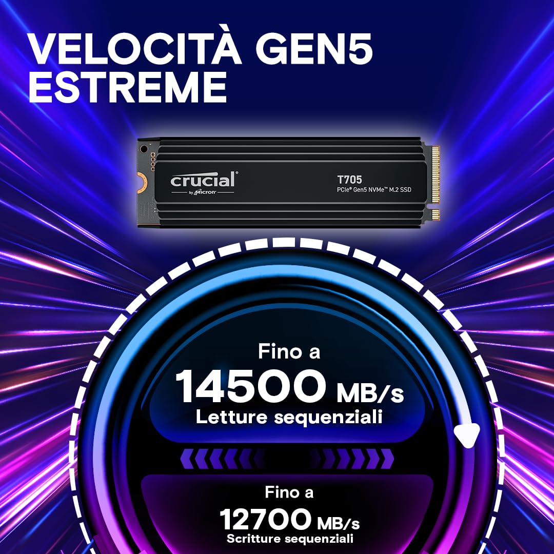 crucial-t705-ssd-2tb-pcie-5-0-nvme-m-2-con-dissipatore image 2