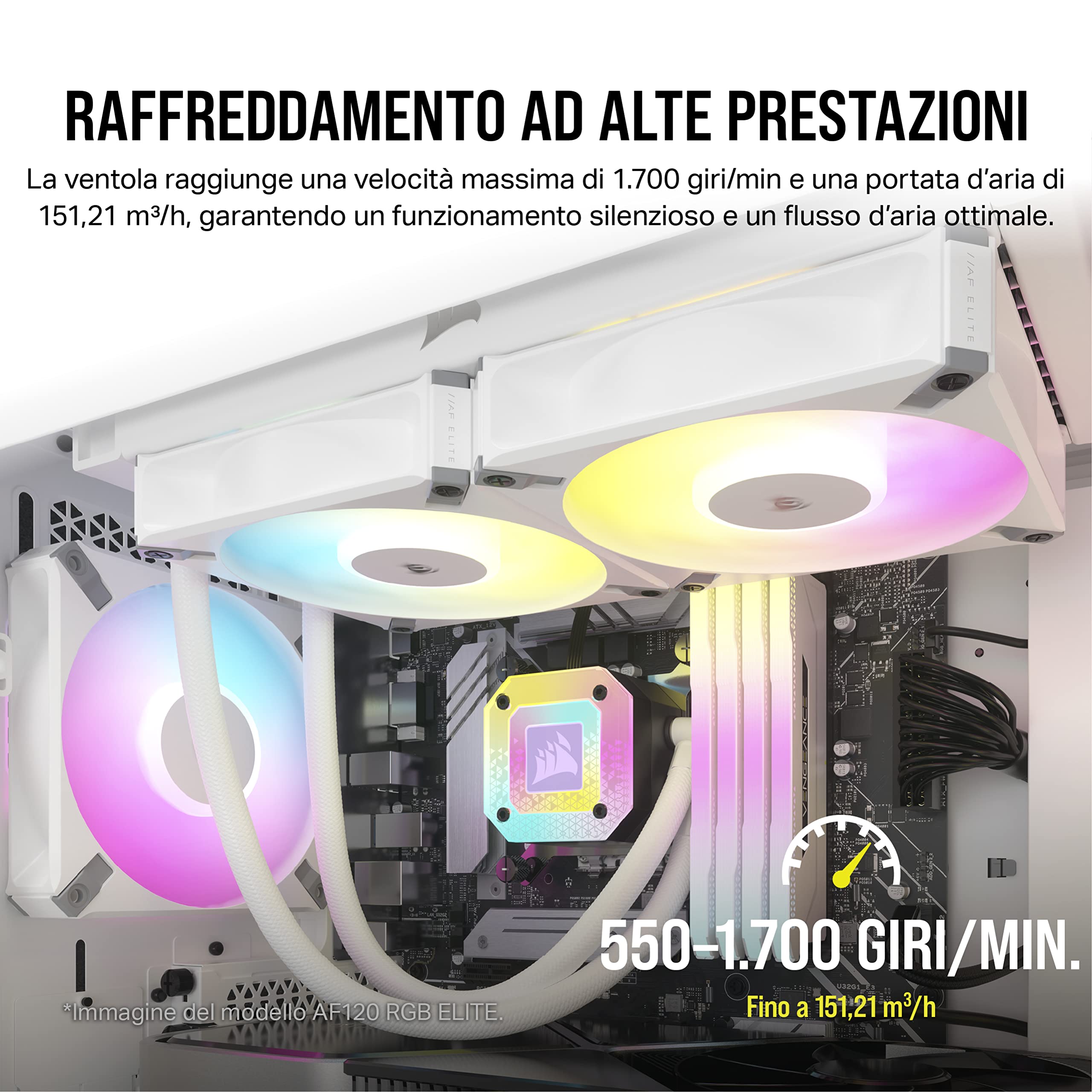 corsair-icue-af140-rgb-elite-ventola-pwm-140-mm-bianco image 3
