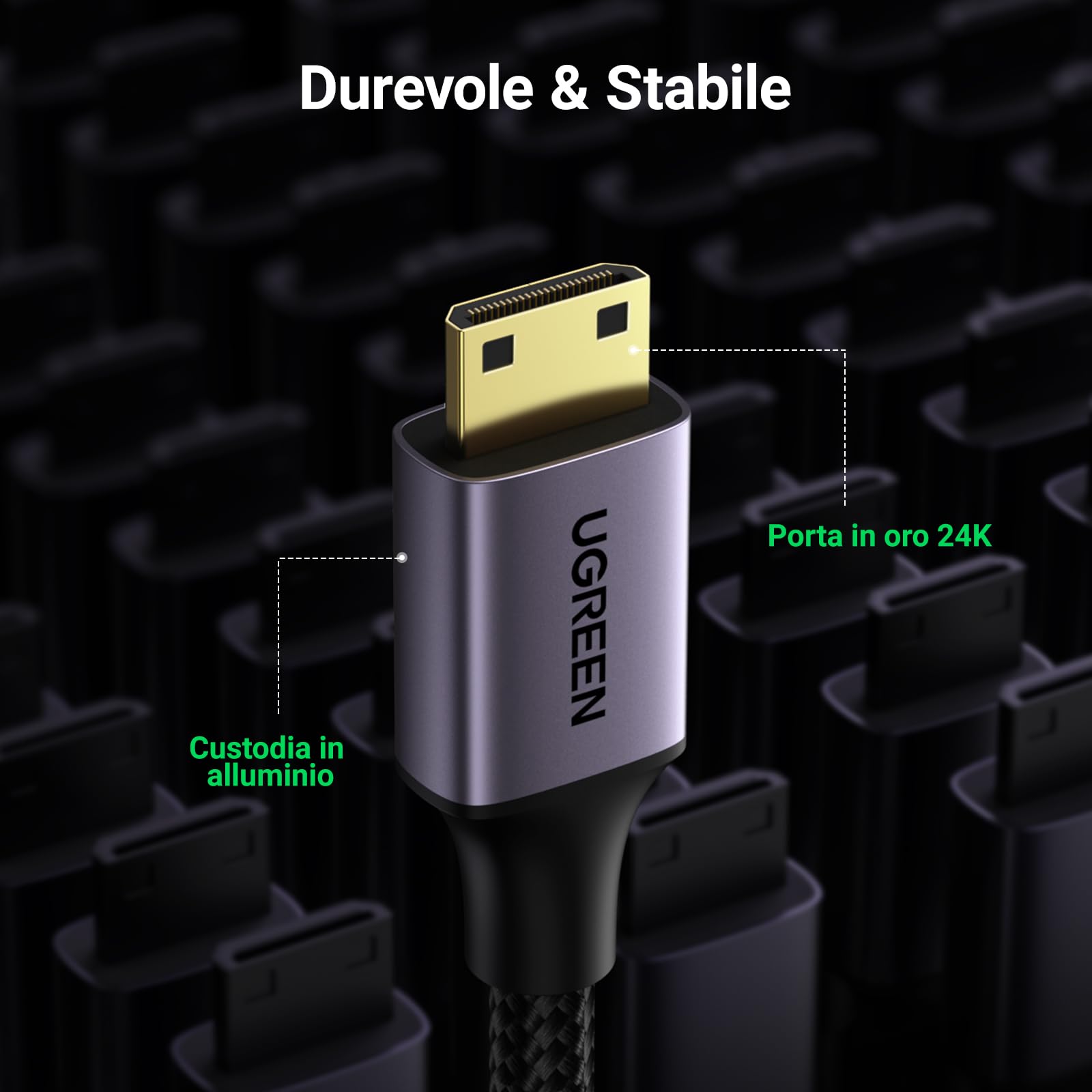 ugreen-adattatore-mini-hdmi-a-hdmi-4k-60hz-cavo-corto-25cm image 7