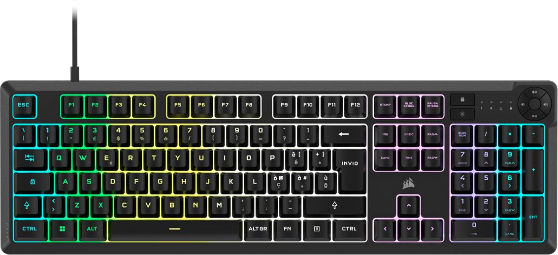 corsair-k55-core-rgb-tastiera-gaming-a-membrana-qwerty-it-nero image 1