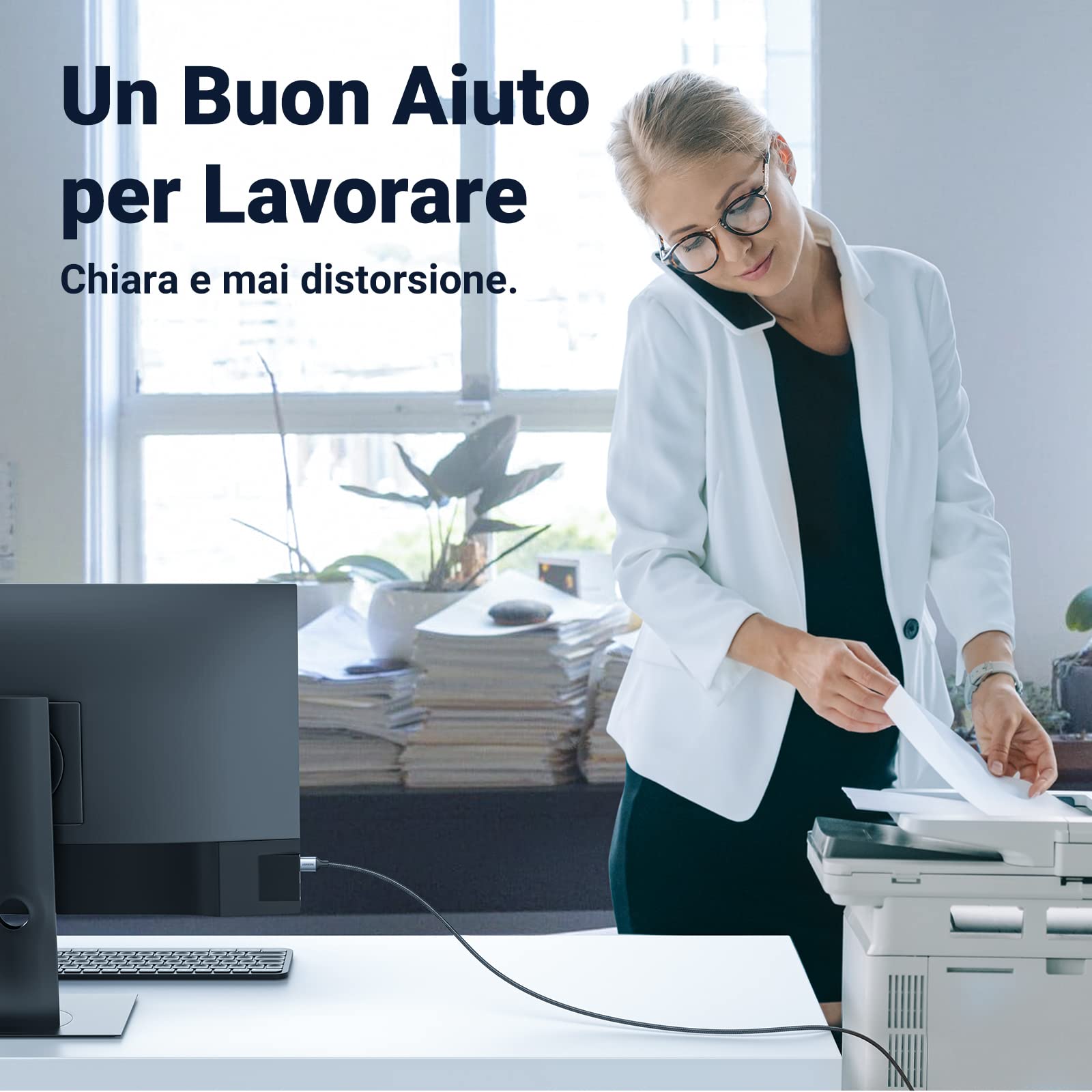 ugreen-cavo-stampante-usb-2-0-tipo-a-a-tipo-b-2m-nylon-per-hp-canon-epson-brothe image 6