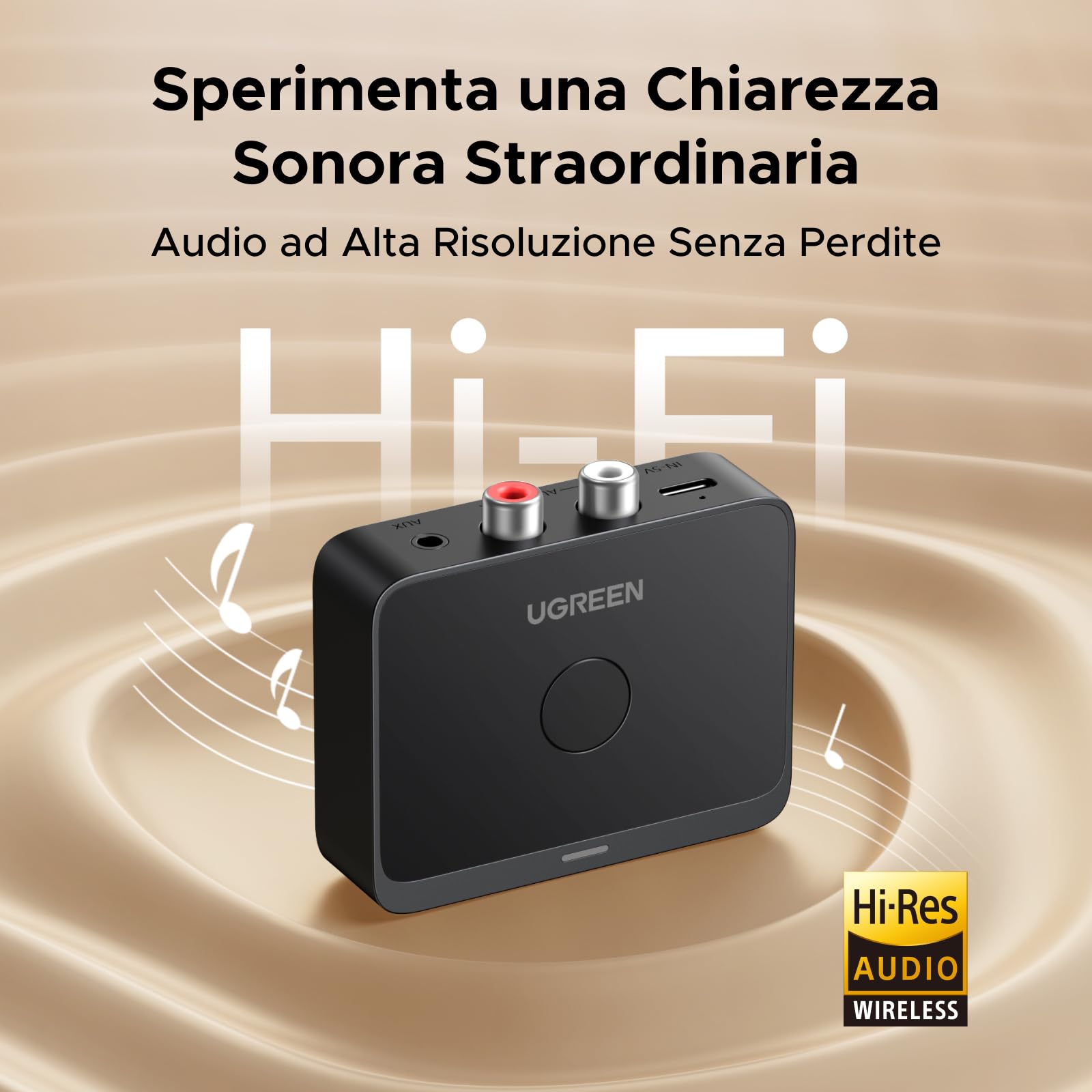 ugreen-ricevitore-bluetooth-6-0-ldac-hi-res-adattatore-audio-aux-rca-hifi image 3