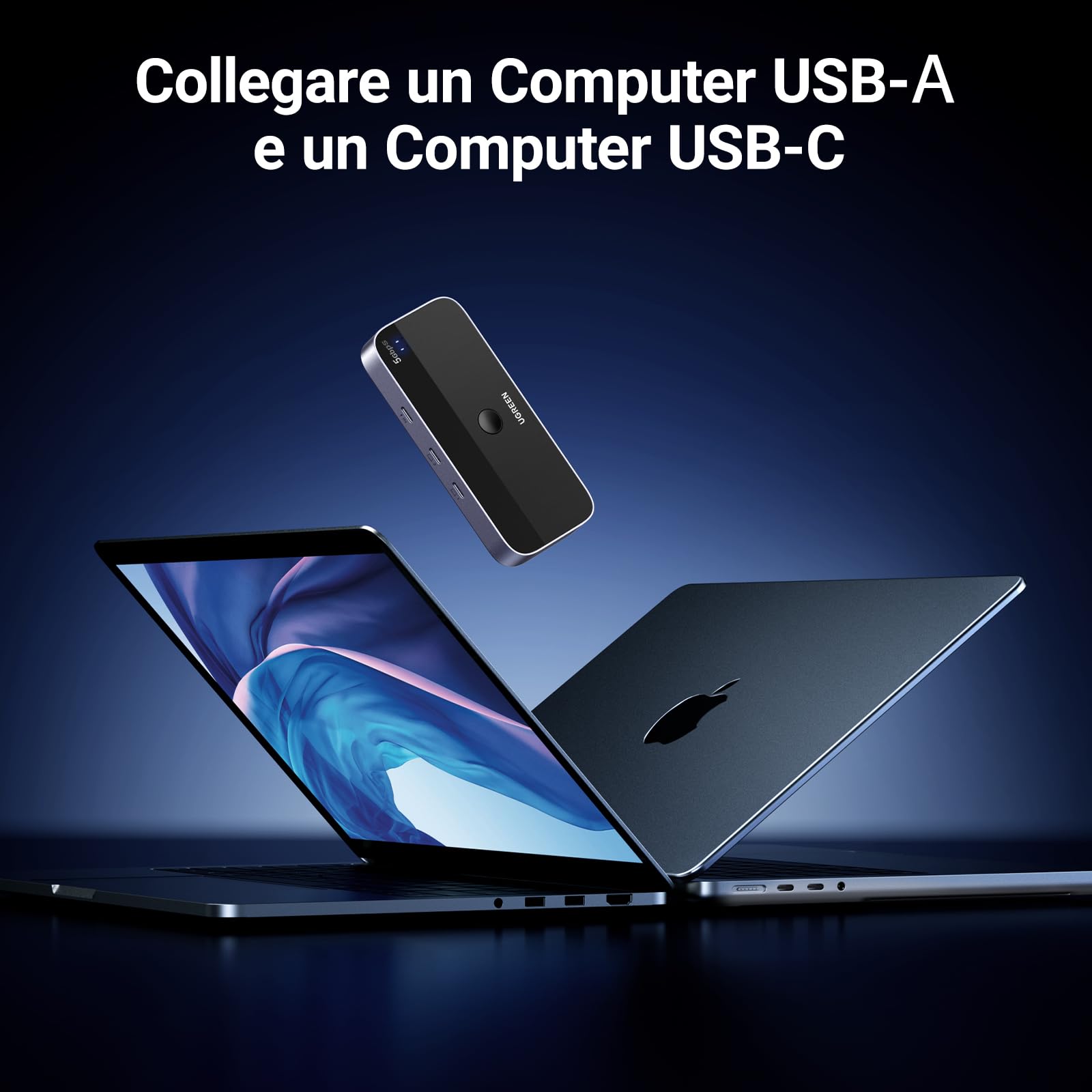ugreen-switch-usb-c-kvm-4-porte-2-ingressi-4-uscite-5gbps image 3