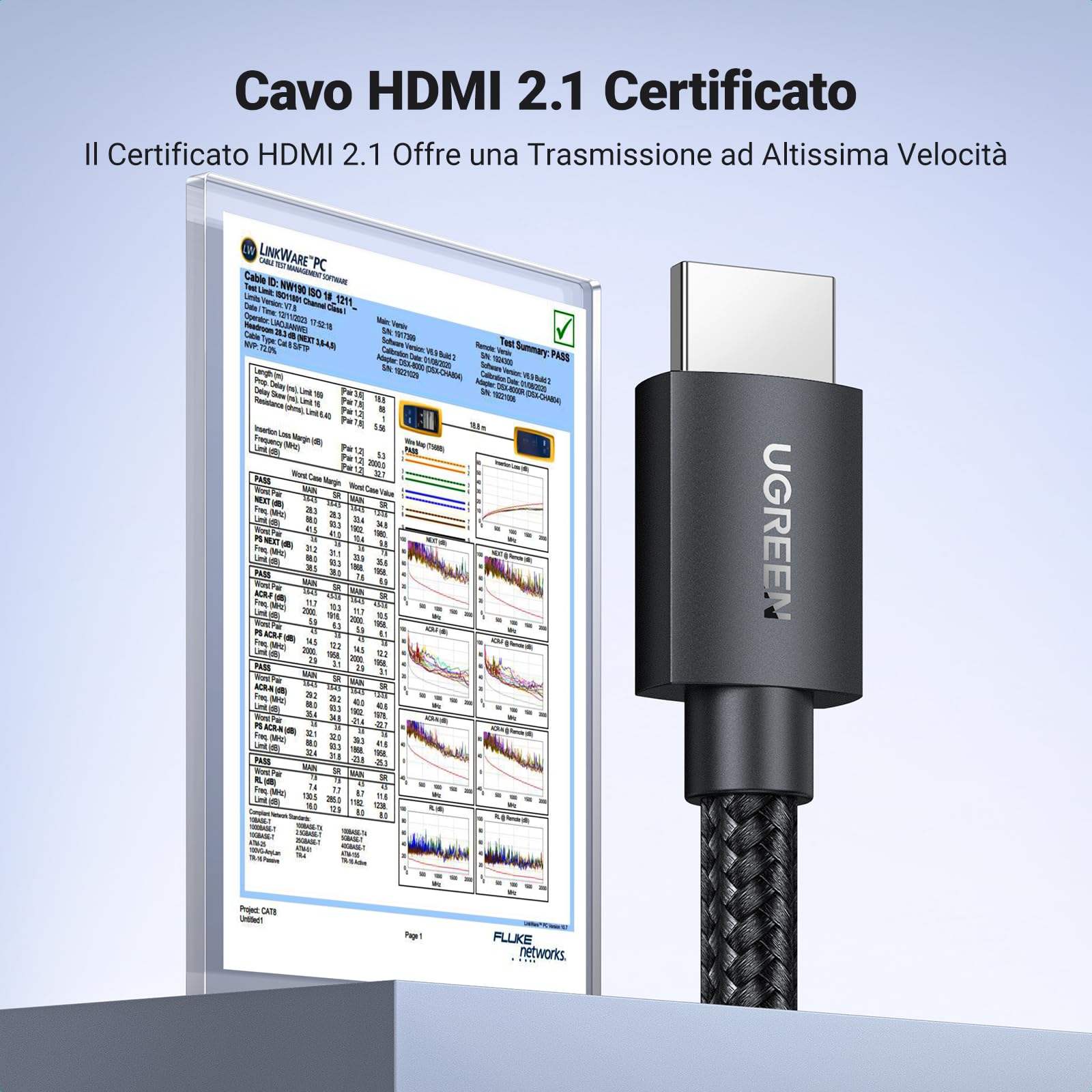 ugreen-cavo-hdmi-2-1-certificato-8k-60hz-4k-120hz-48gbps-2m-nylon image 2
