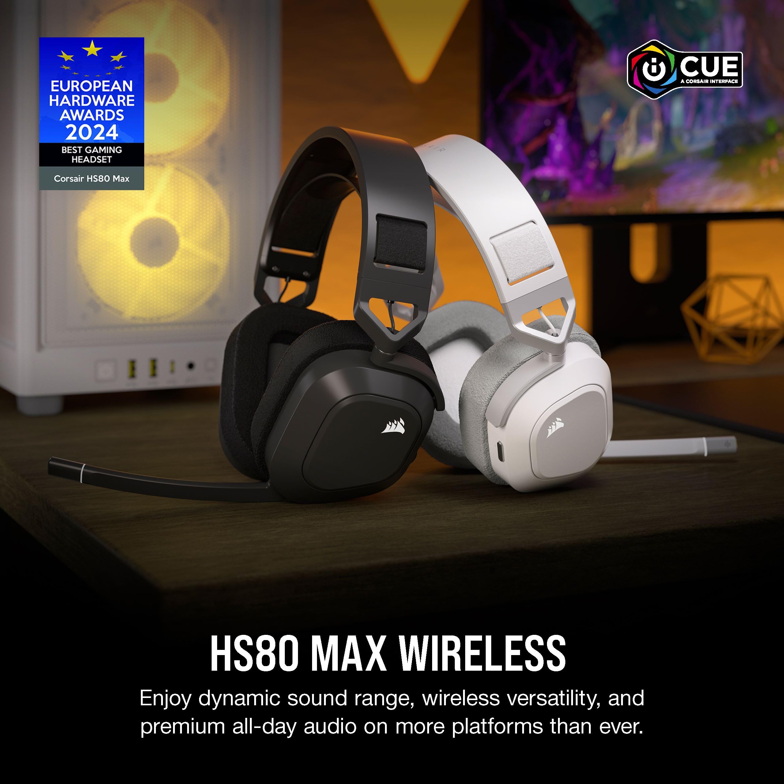 corsair-hs80-max-cuffie-gaming-wireless-multipiattaforma-grigio-acciaio image 2