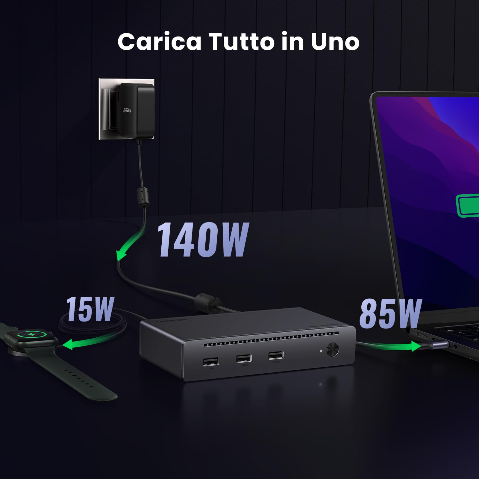 ugreen-revodok-max-208-docking-station-thunderbolt-4-8-in-1-doppio-4k60hz-85w image 5