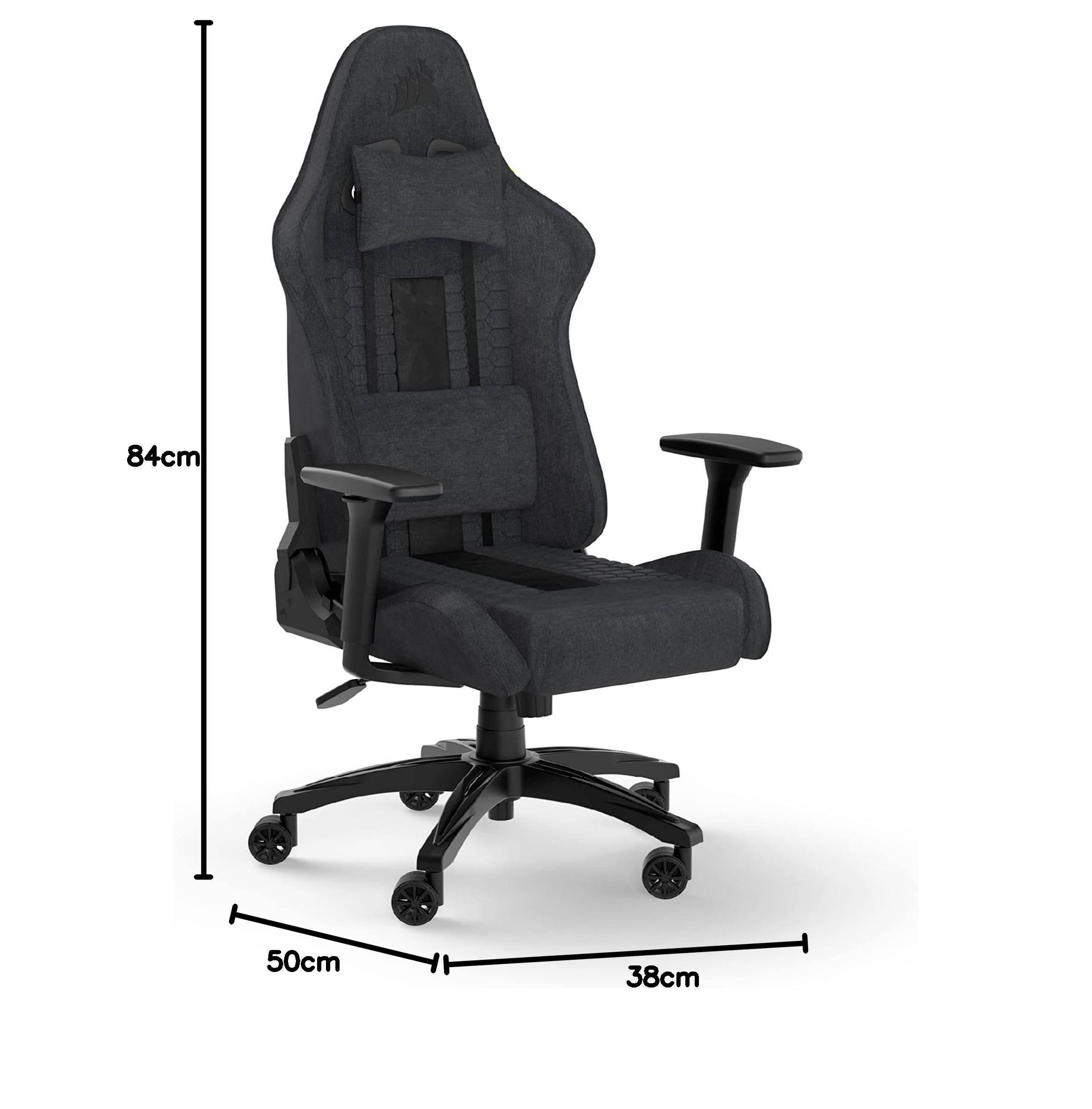 corsair-tc100-relaxed-sedia-gaming-tessuto-grigio-e-nero image 3