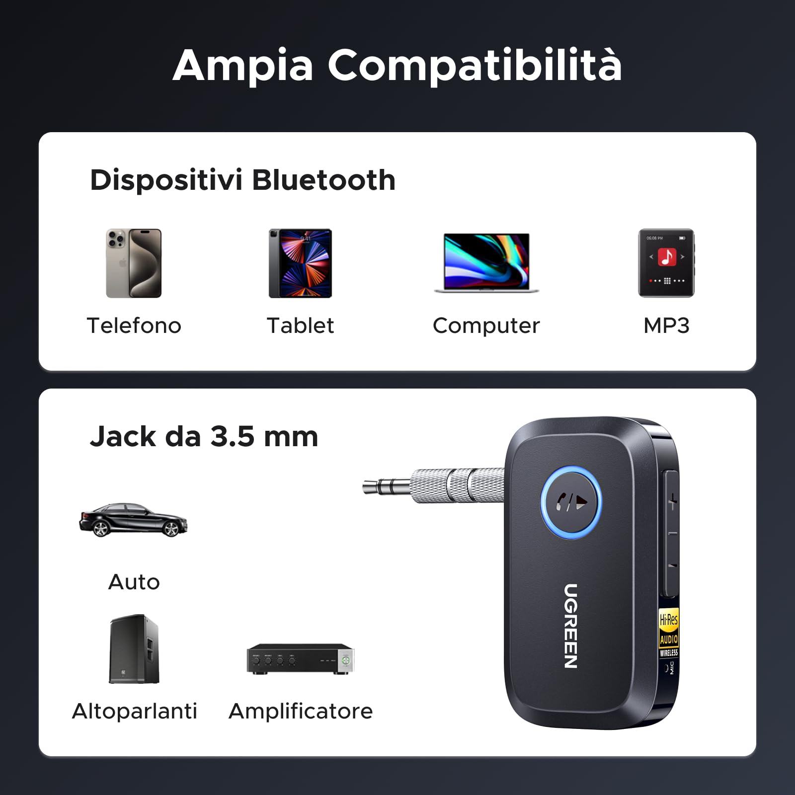 ugreen-ricevitore-bluetooth-6-0-ldac-aux-con-microfono-e-17h-autonomia image 7