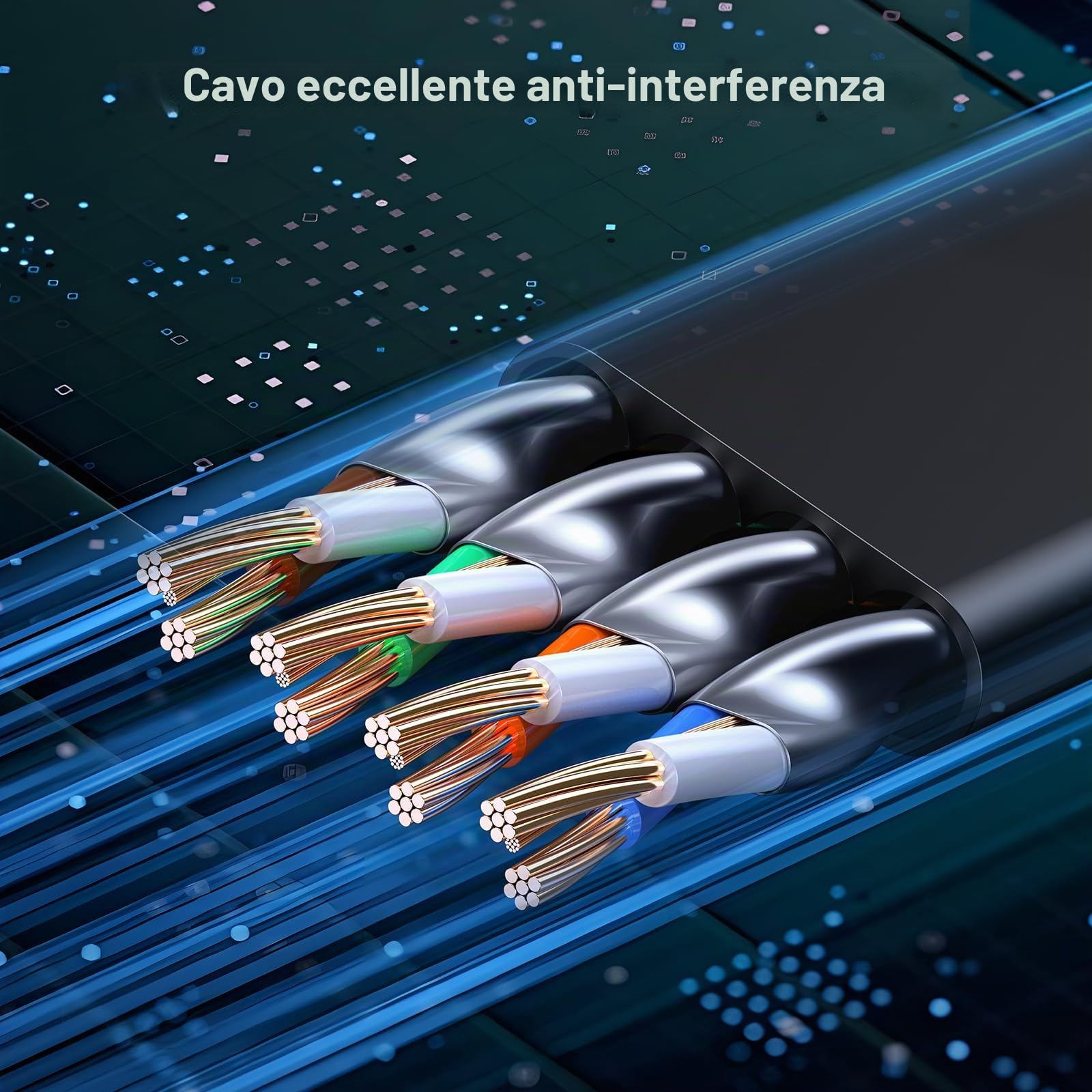 ugreen-cavo-ethernet-cat-8-piatto-10m-rj45-schermato-40gbps-2000mhz-placcato-oro image 5