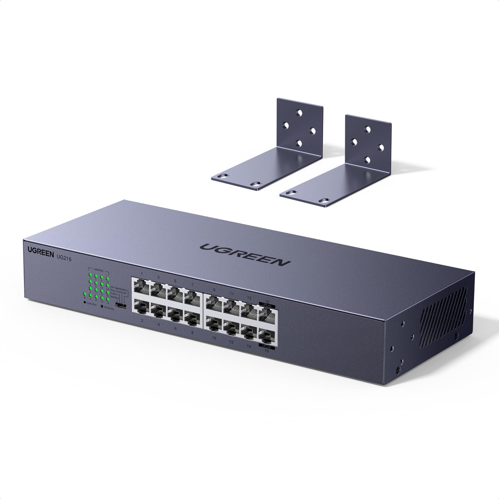 ugreen-switch-ethernet-gigabit-16-porte-rj45-1000mbps-desktop-parete image 1