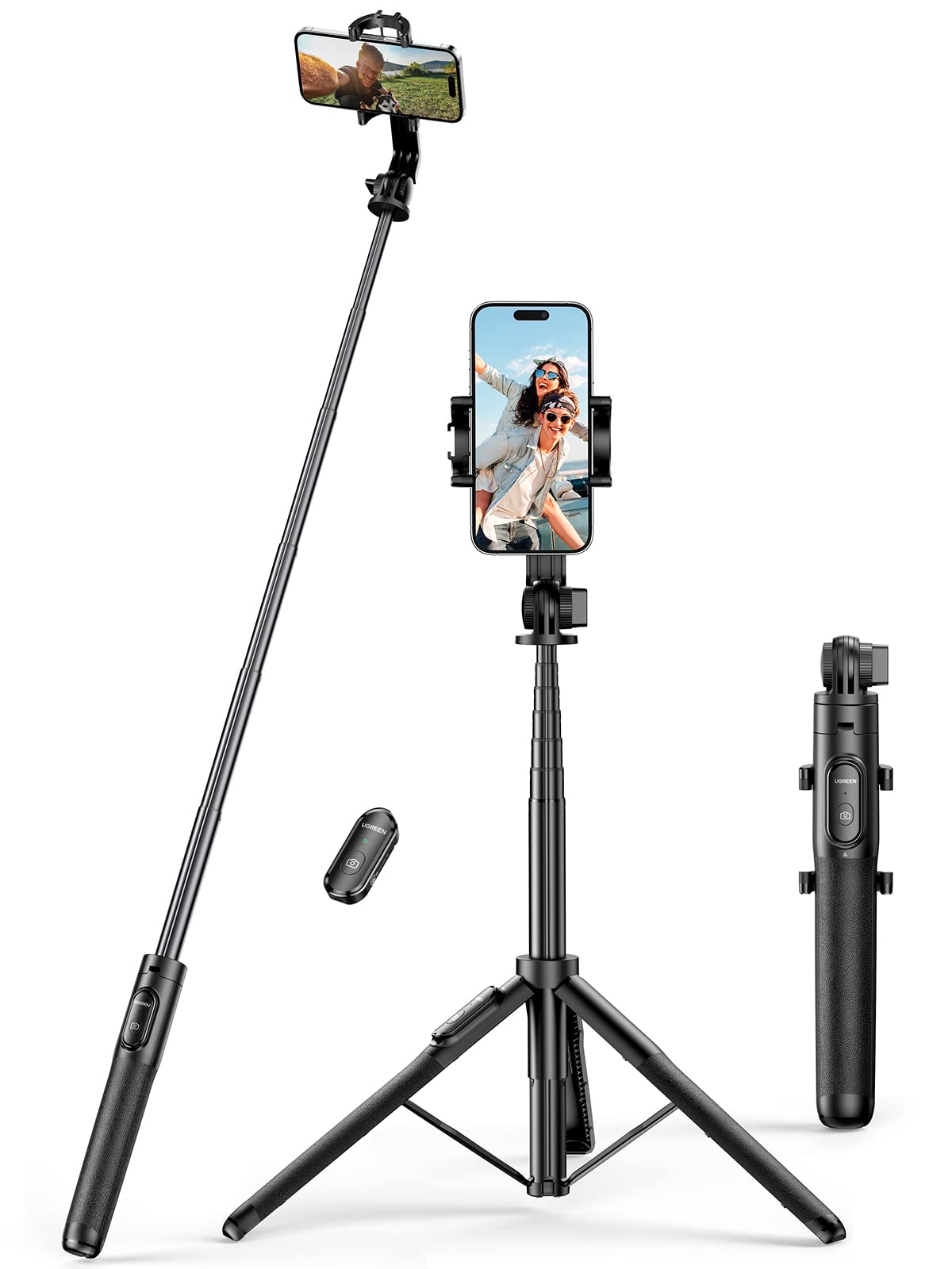 ugreen-treppiede-selfie-stick-bluetooth-3-in-1-estensibile-150-cm-con-telecomand image 1