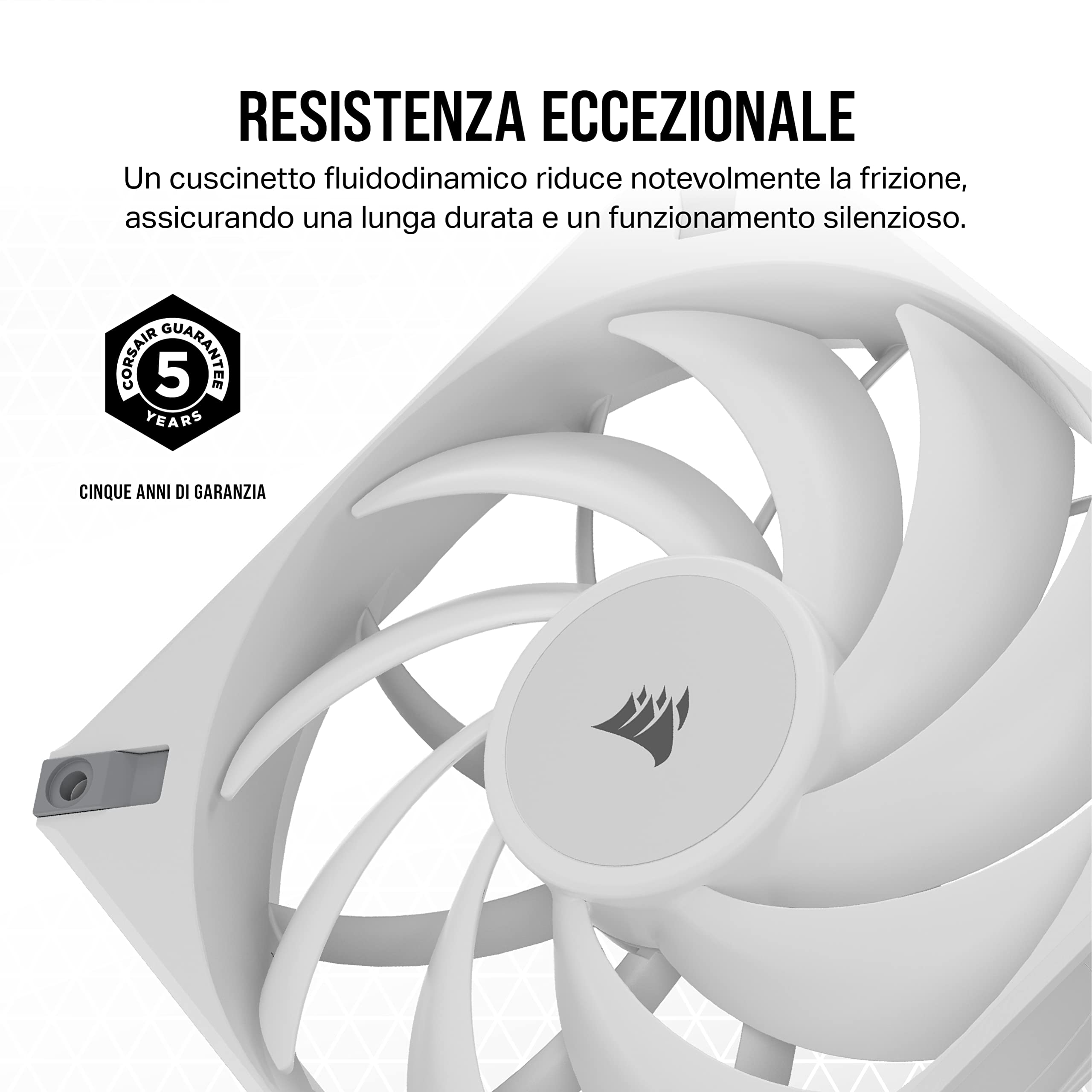 corsair-icue-af140-rgb-elite-ventola-pwm-140-mm-bianco image 6
