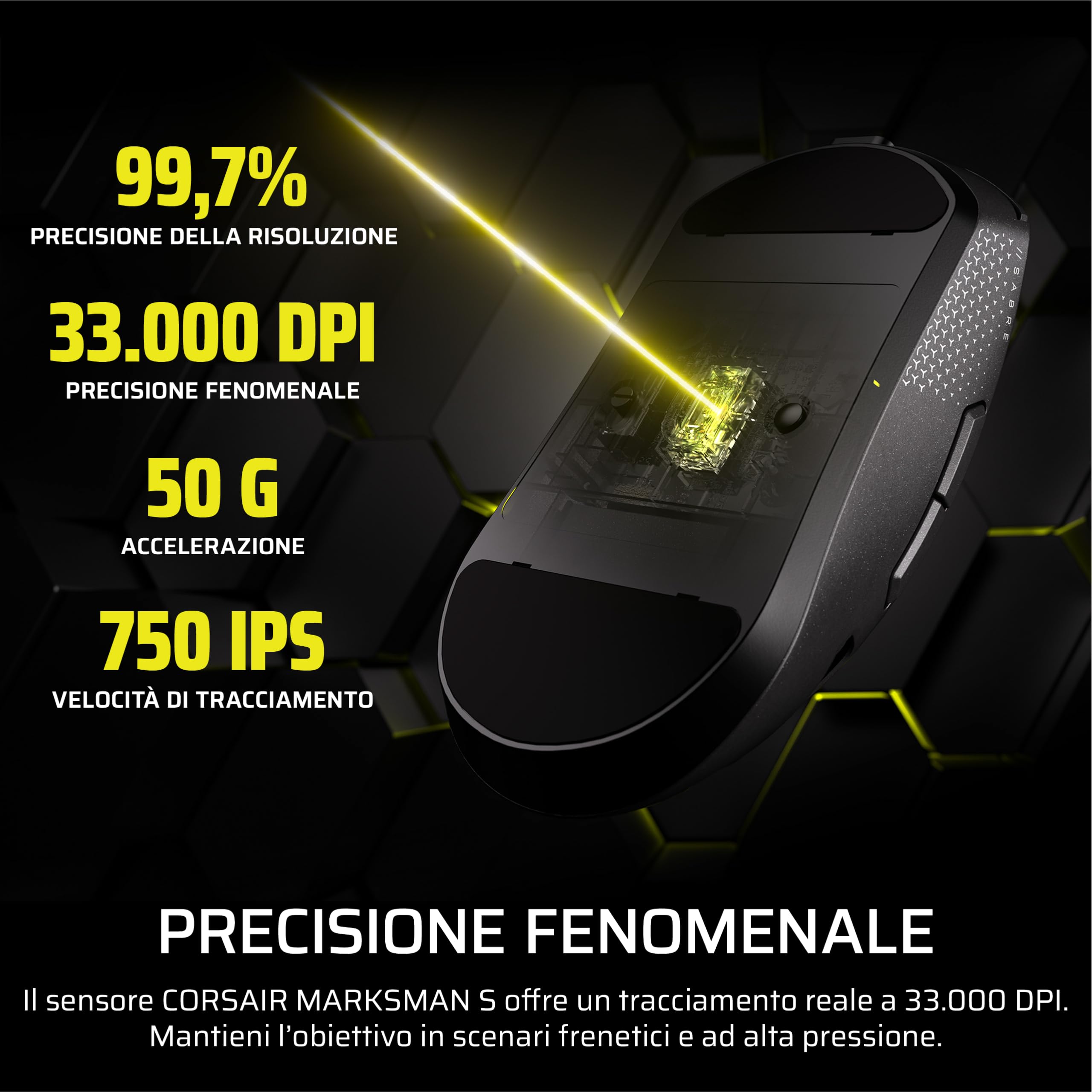 corsair-sabre-v2-pro-mg-fps-mouse-gaming-wireless-nero-33000-dpi image 6