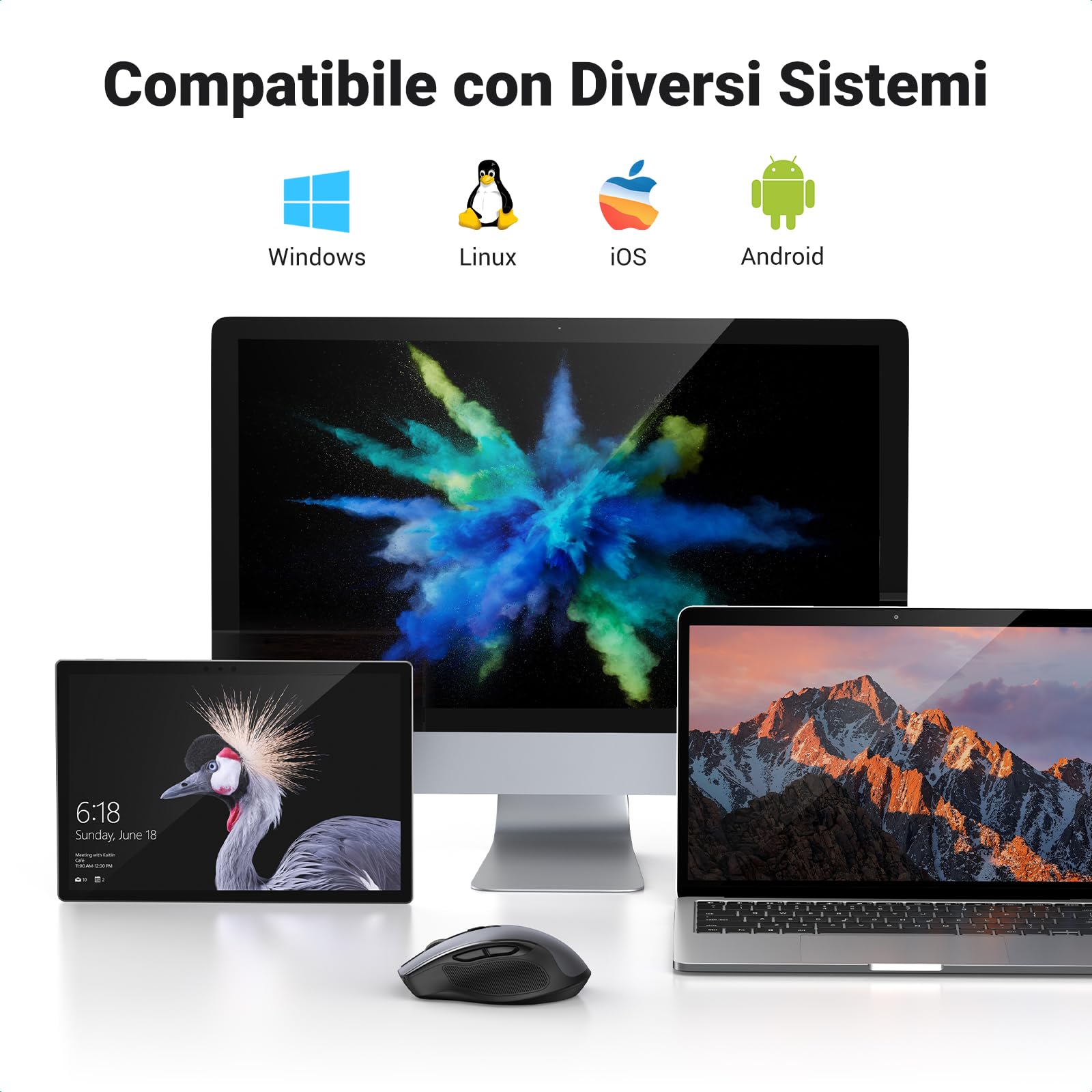 ugreen-mouse-wireless-2-4-ghz-ergonomico-silenzioso-4000-dpi-nero image 8