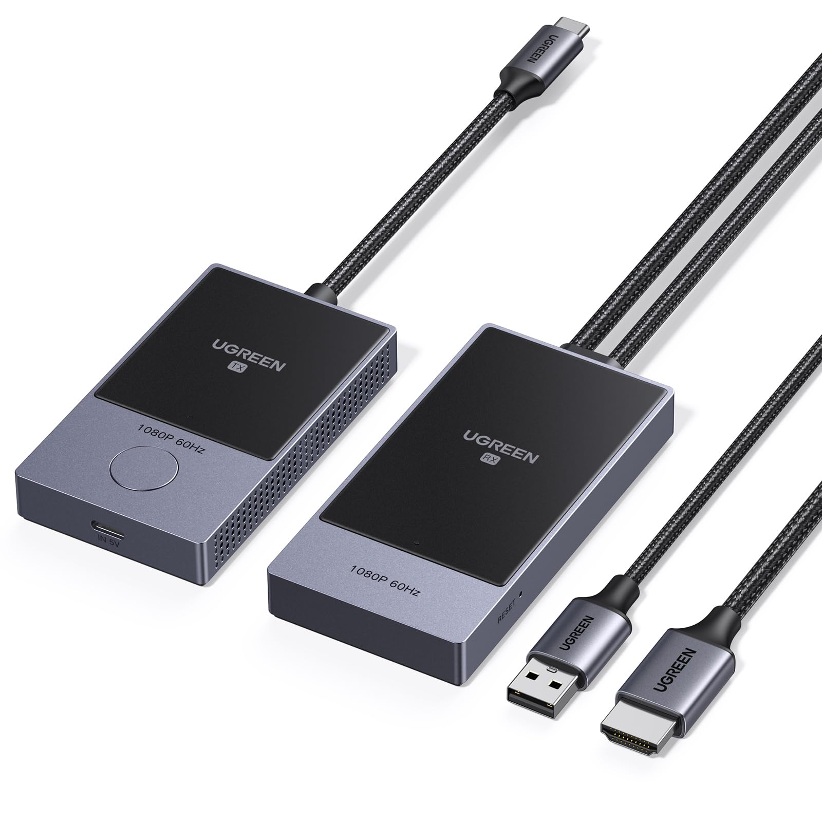 ugreen-trasmettitore-ricevitore-hdmi-wireless-usb-c-tx-hdmi-rx-1080p-50m-pd-60w image 1