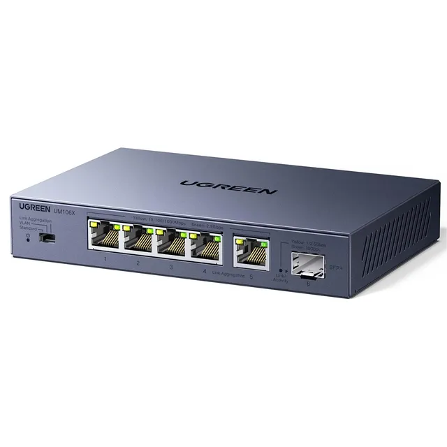 ugreen-switch-ethernet-6-porte-5x-2-5g-1x-10g-sfp-metallo image 1