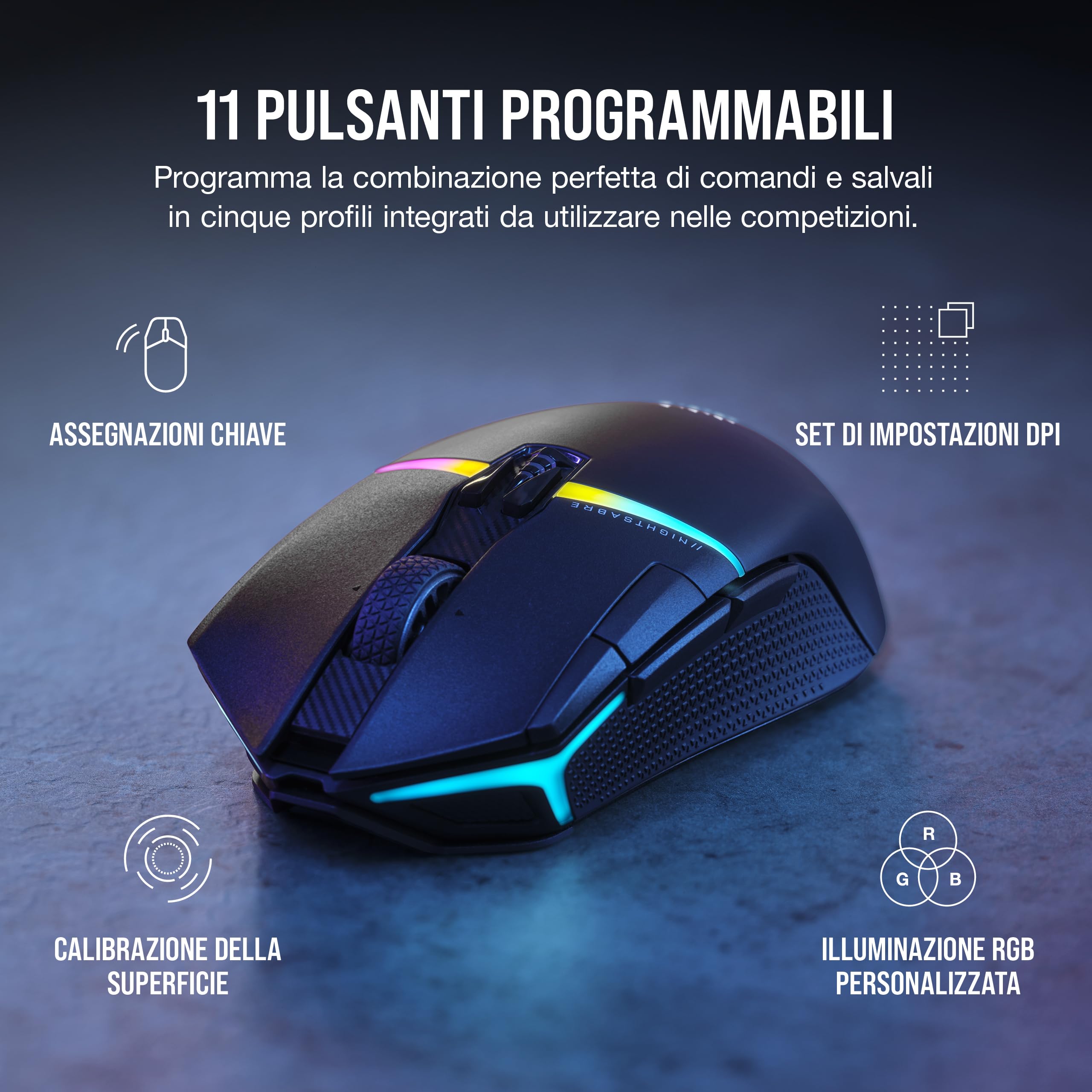 corsair-nightsabre-rgb-wireless-mouse-da-gioco-fps-moba-26000-dpi-nero image 3