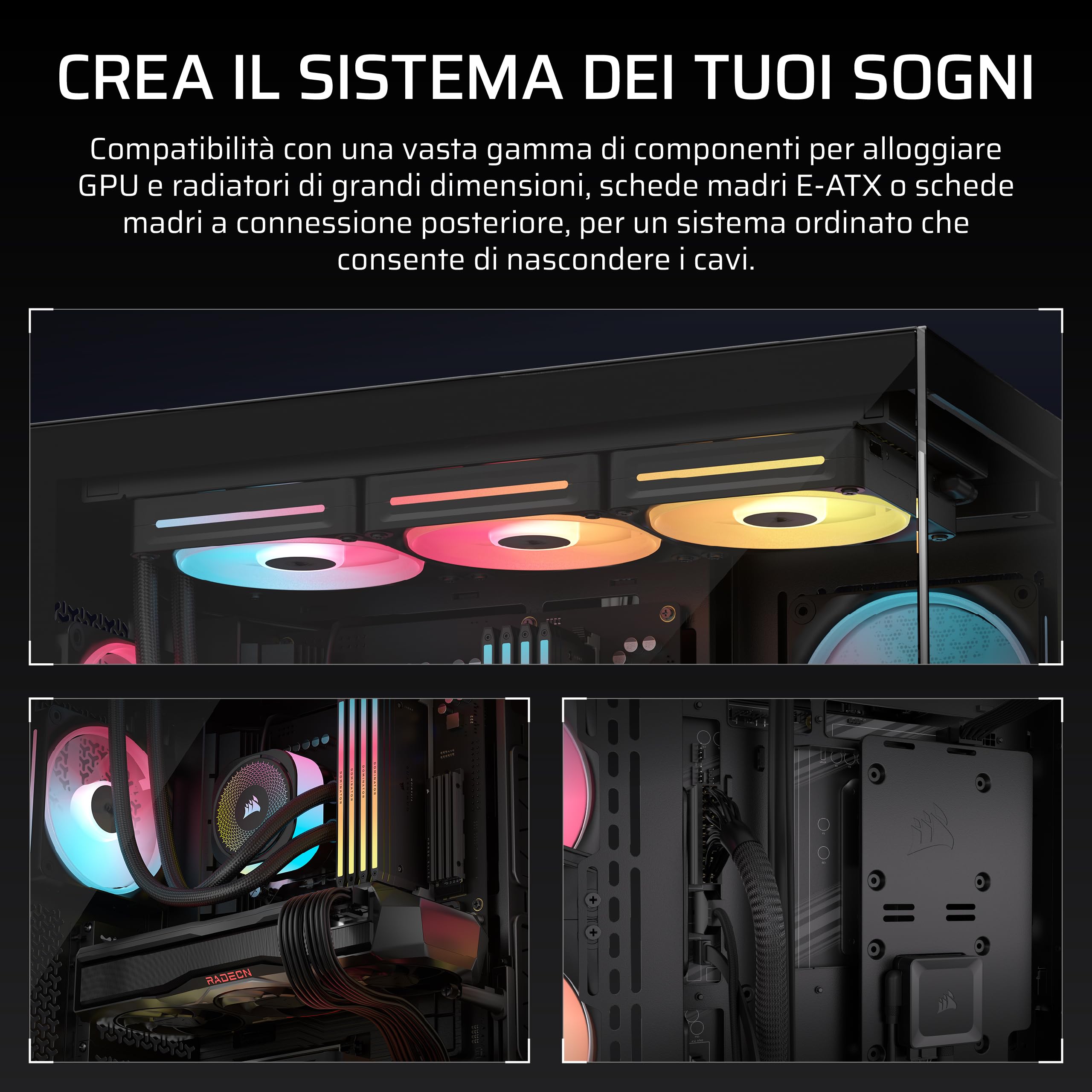 corsair-3500x-lx-r-rgb-icue-link-mid-tower-panoramico-nero-con-3-ventole image 4