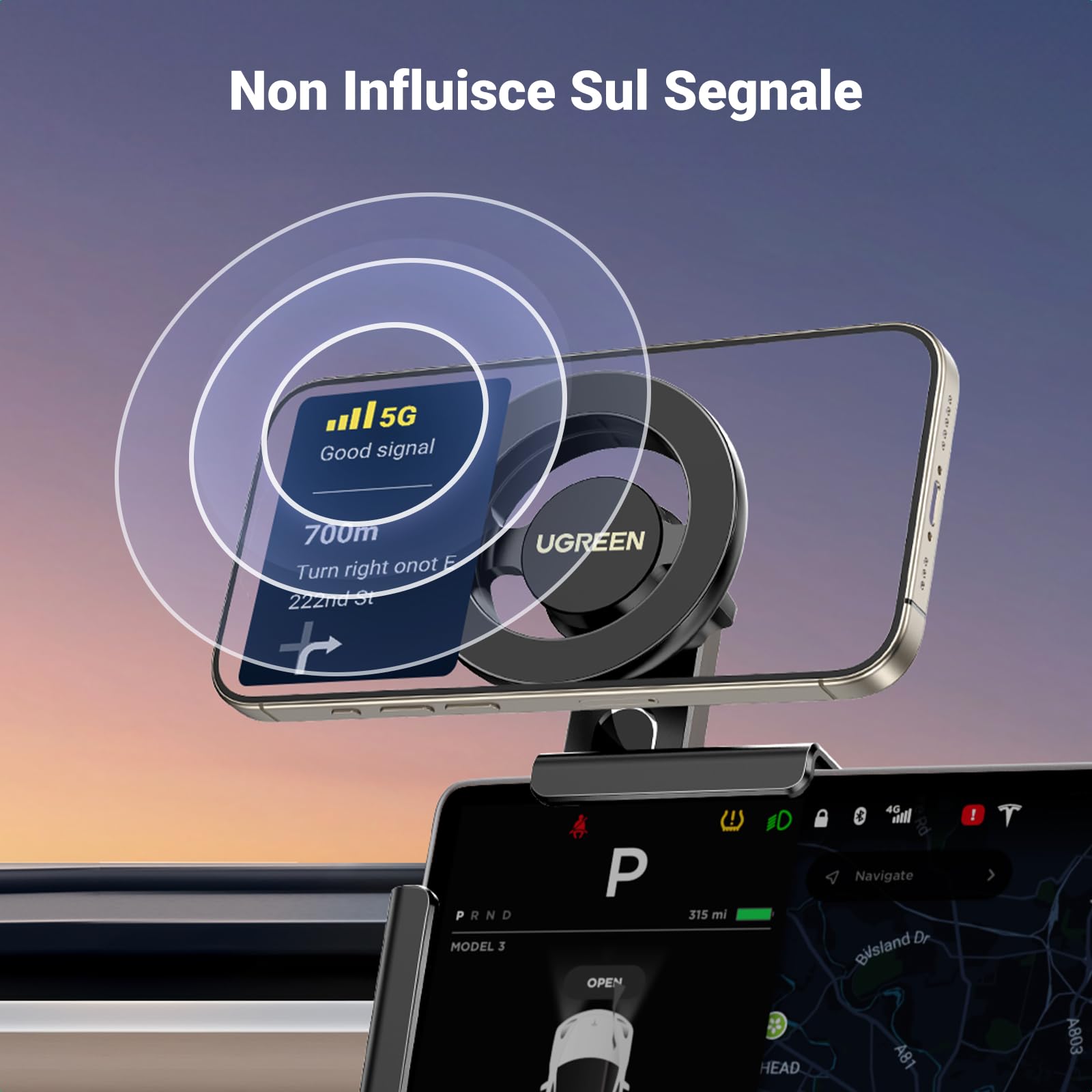 ugreen-supporto-telefono-auto-magnetico-magsafe-per-schermo-tesla-model-3-y-nero image 3