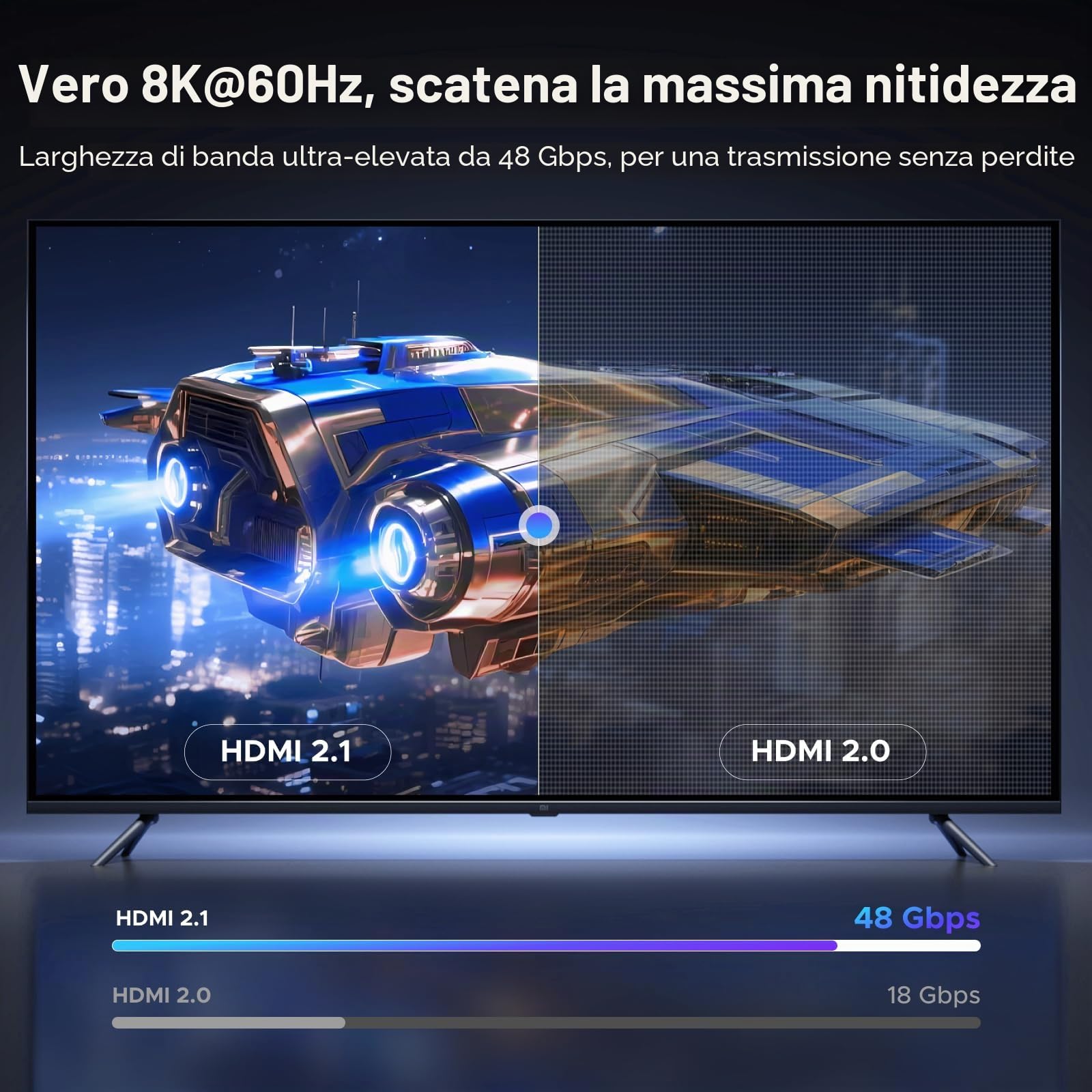 ugreen-cavo-hdmi-2-1-curvo-90-8k-60hz-48gbps-2m-in-nylon image 3