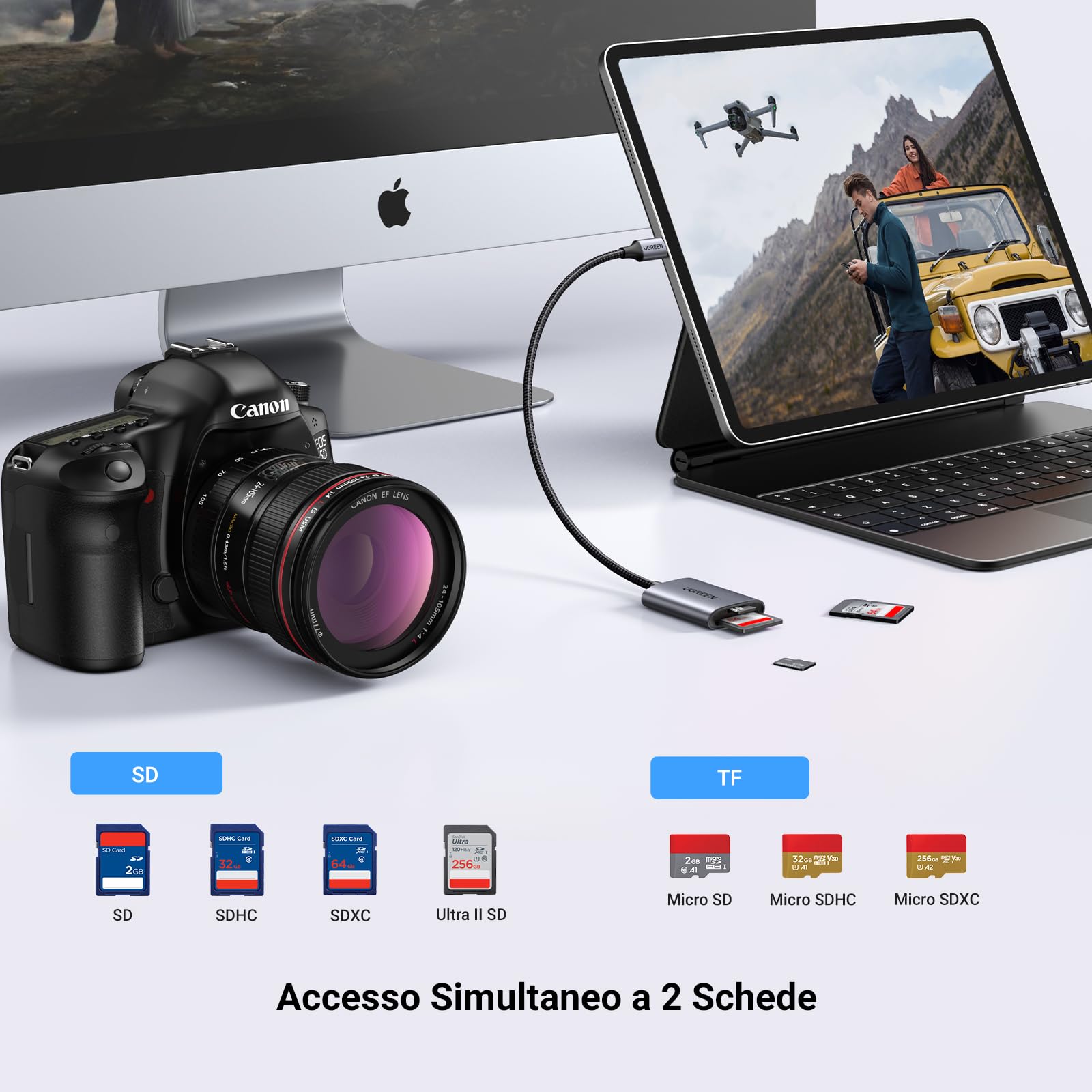 ugreen-lettore-schede-sd-usb-c-alluminio-sd-3-0-fino-a-170mb-s image 3
