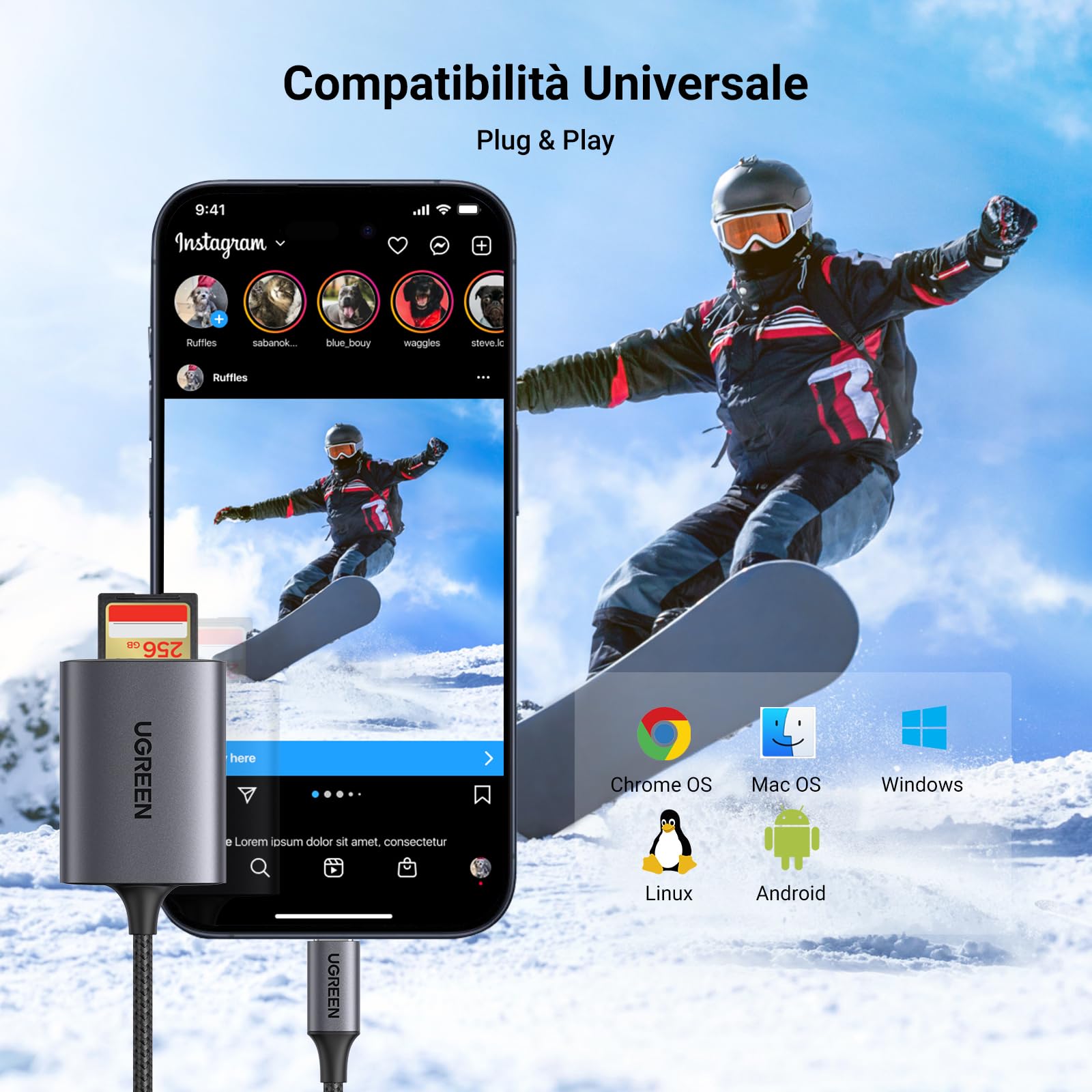 ugreen-lettore-schede-sd-usb-c-alluminio-sd-3-0-fino-a-170mb-s image 4