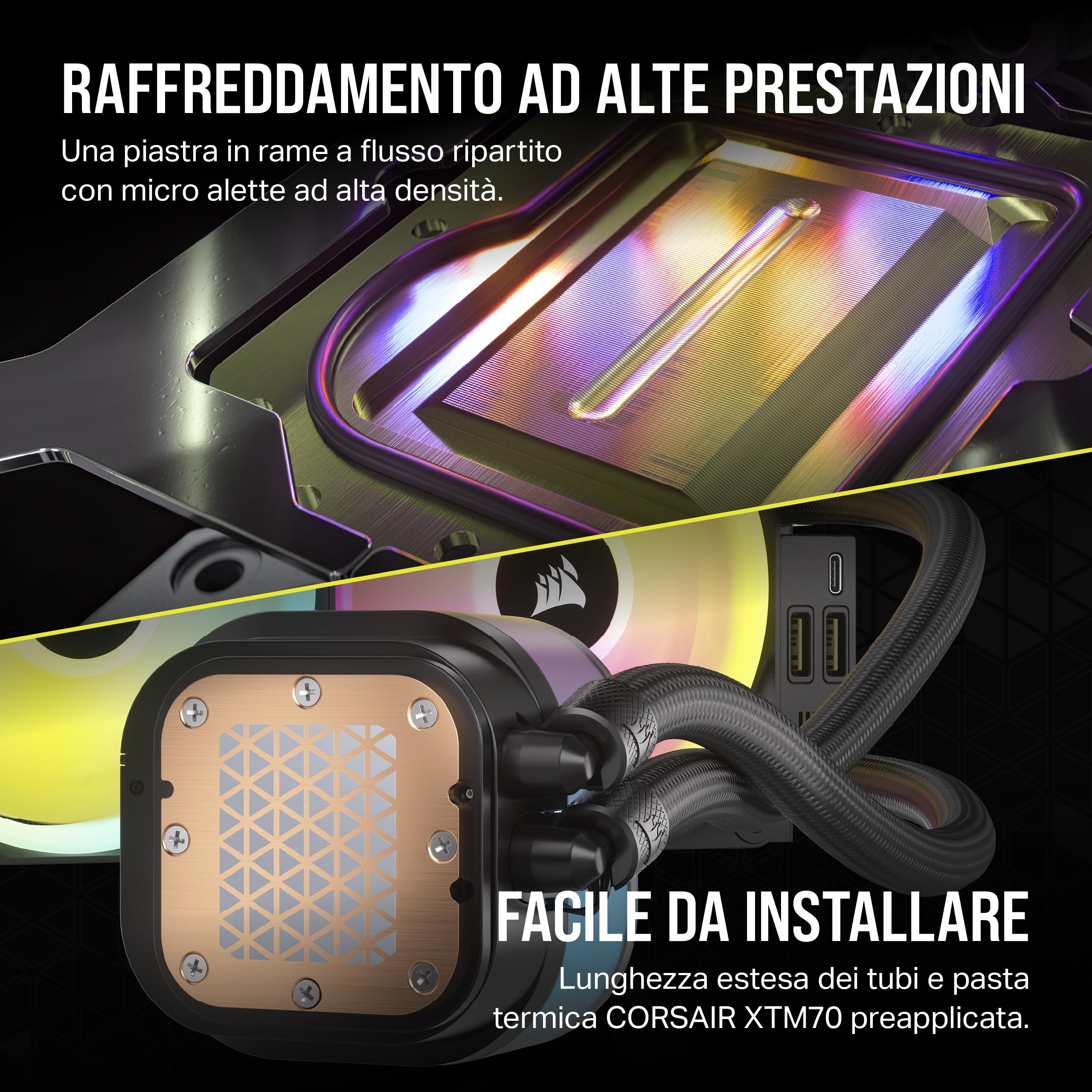 corsair-icue-link-h150i-rgb-dissipatore-a-liquido-cpu-360-mm-nero image 8