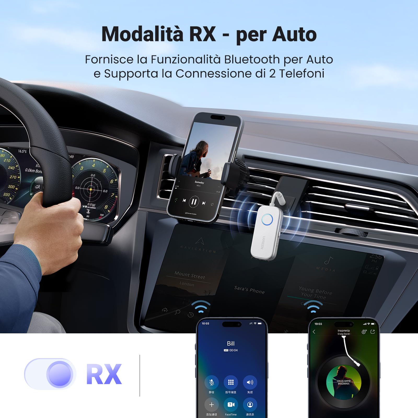 ugreen-trasmettitore-ricevitore-bluetooth-6-0-2-in-1-jack-3-5mm-con-18h-autonomi image 7