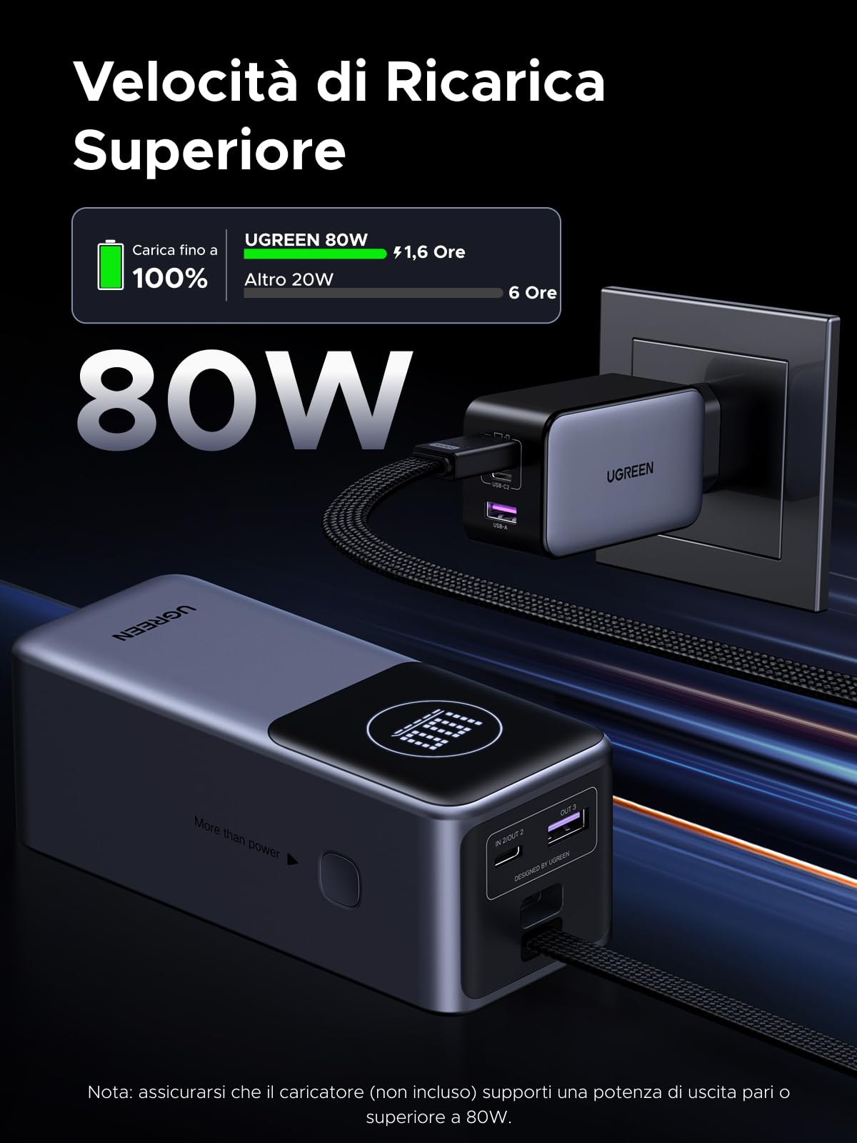 ugreen-nexode-pro-130w-power-bank-20000mah-pd-100w-con-cavo-usb-c-integrato-3-po image 5