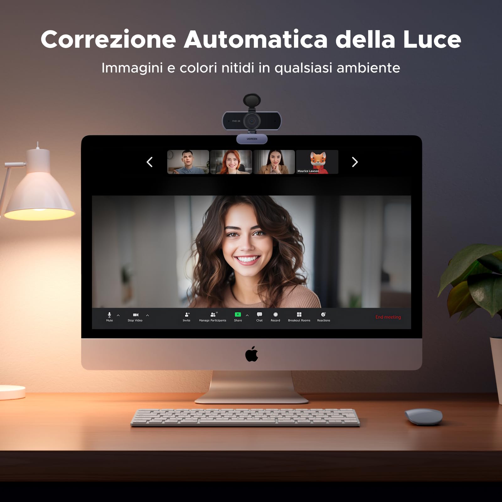 ugreen-webcam-2k-30fps-con-doppio-microfono-webcam-usb-plug-play-grigio image 3