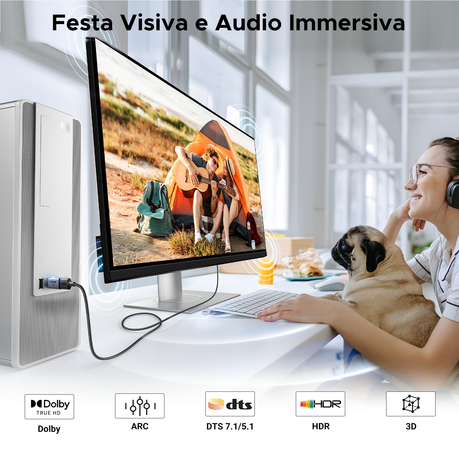 ugreen-adattatore-displayport-a-hdmi-4k-30hz-2-pezzi-convertitore-dp-maschio-a-h image 5