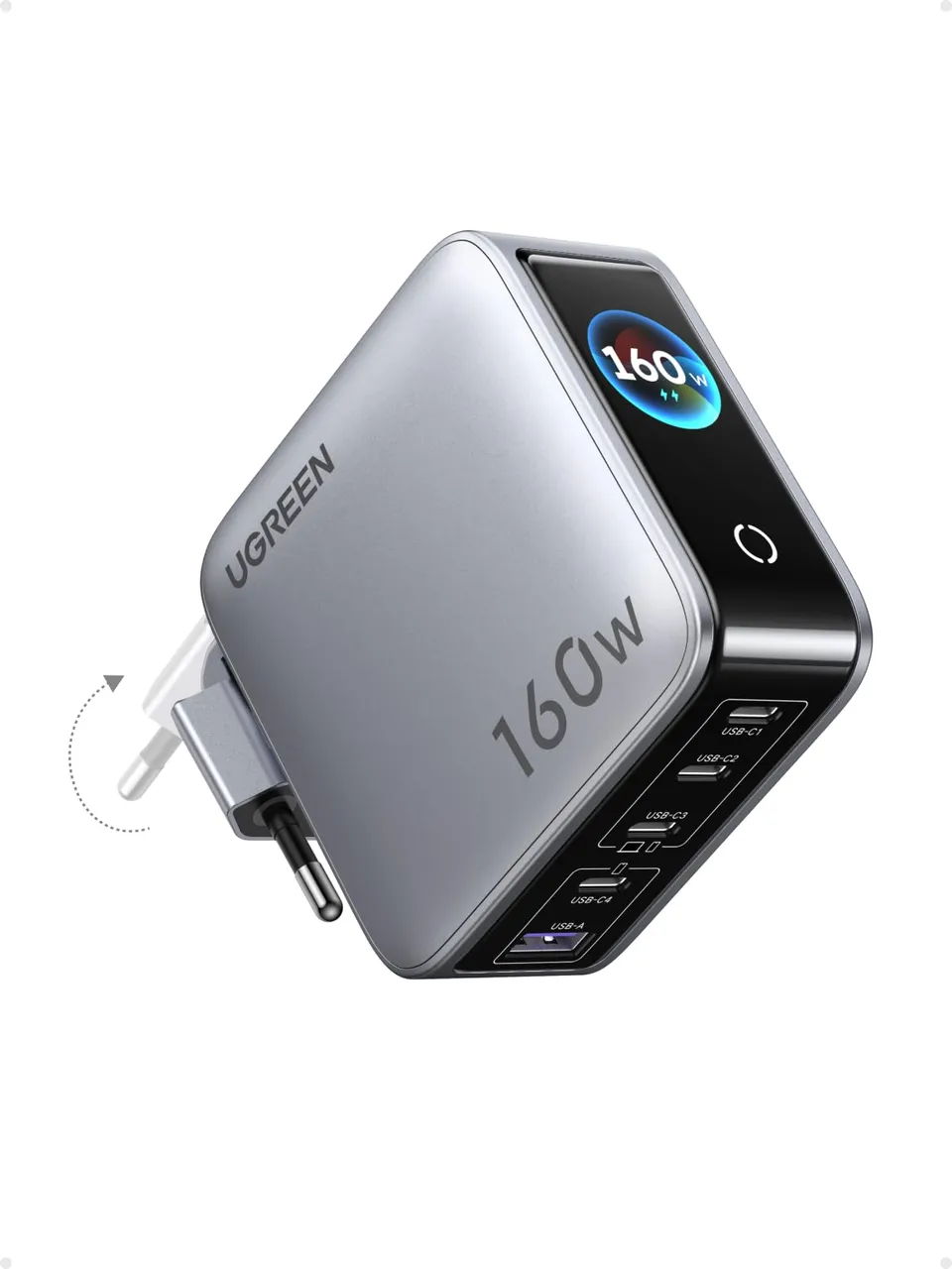 ugreen-nexode-pro-160w-caricatore-usb-c-5-porte-con-schermo-tft-pd-3-1 image 1